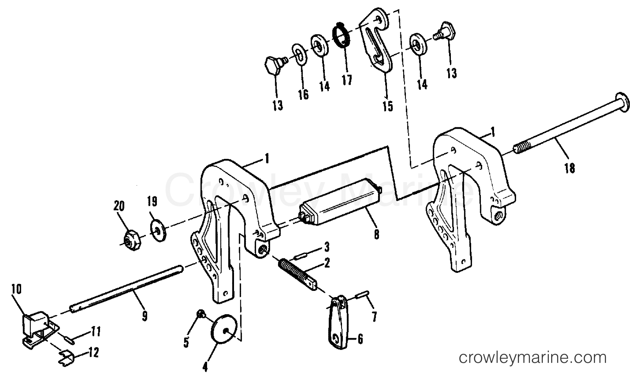 1985 Outboard 9.9 - H0093F85B - CLAMP BRACKETS (ALL MODELS)