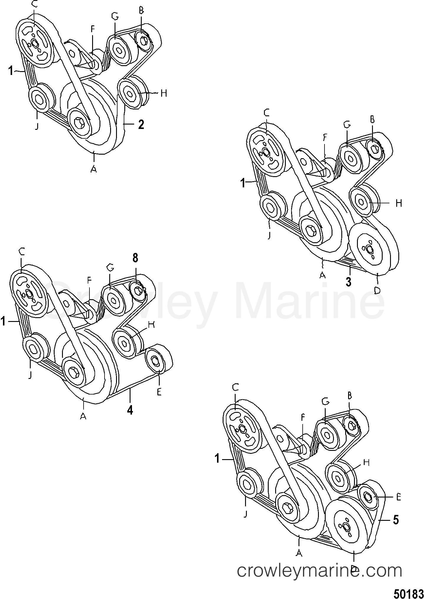 2012 Inboard Engine 2.5L TDI - 3D250012D - V-BELTS