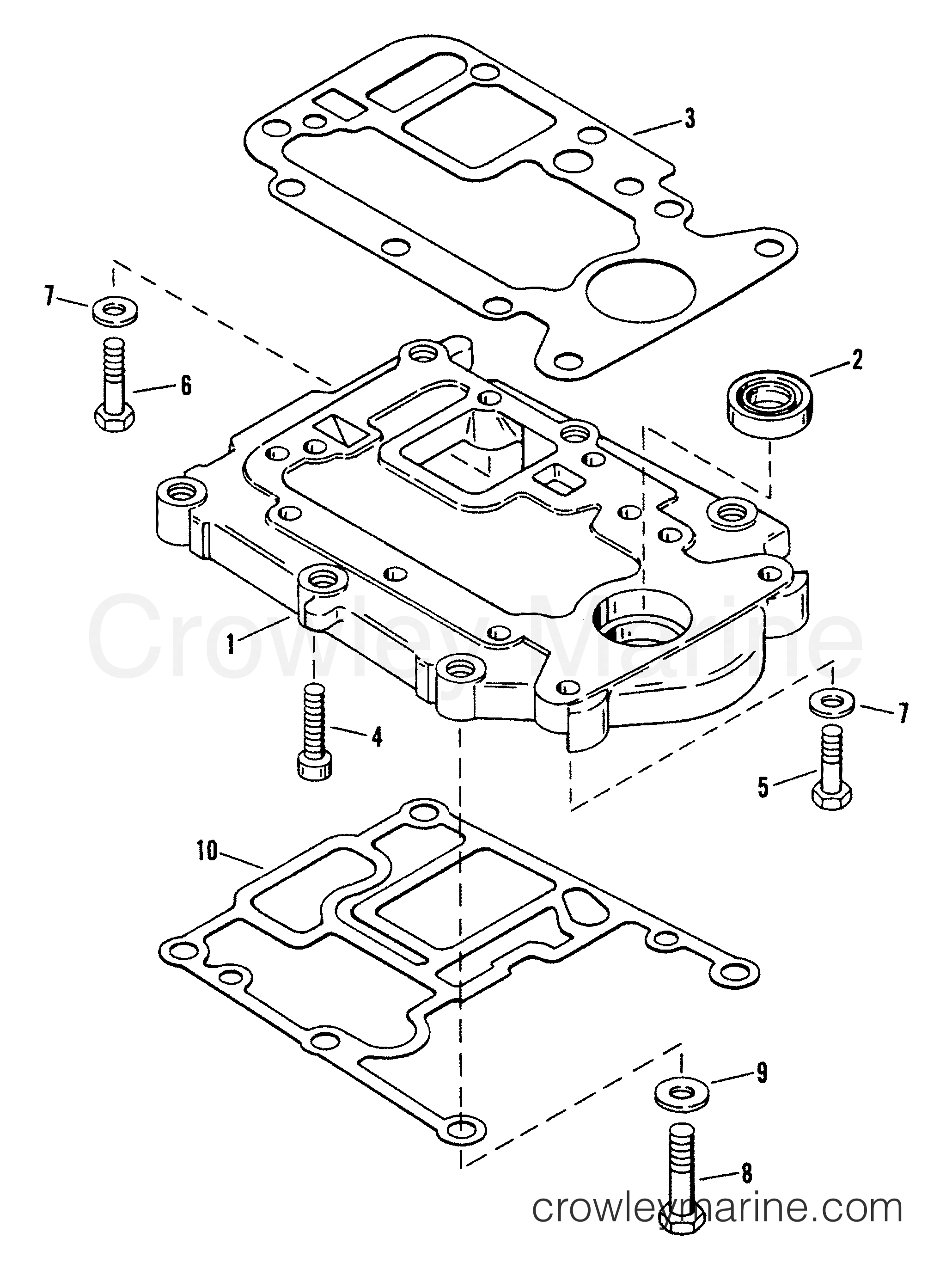 1995 Outboard 40 - H040312RD [EL] - ADAPTOR PLATE - UPPER
