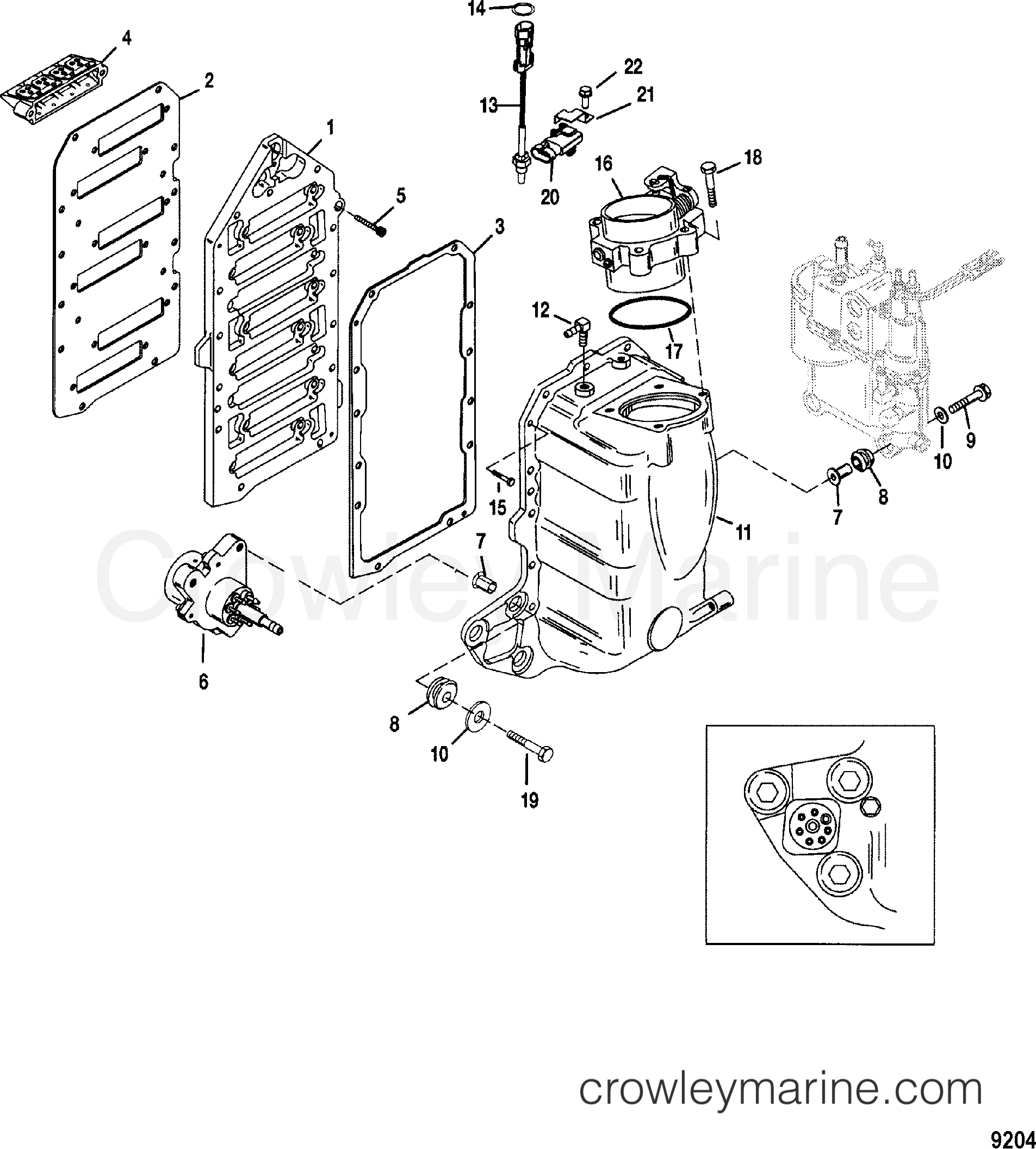 2000 Outboard 150DFI [L] - 1150473WE - AIR HANDLER COMPONENTS