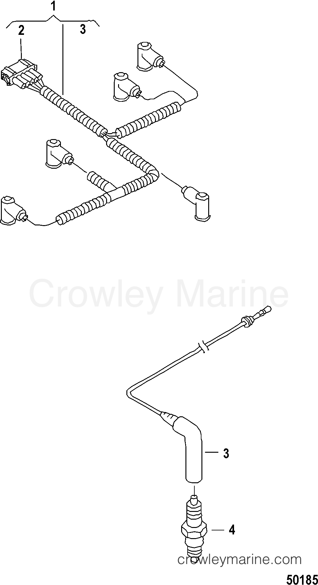2012 Inboard Engine 2.5L TDI - 3D250010D - RAIL AND GLOW PLUG