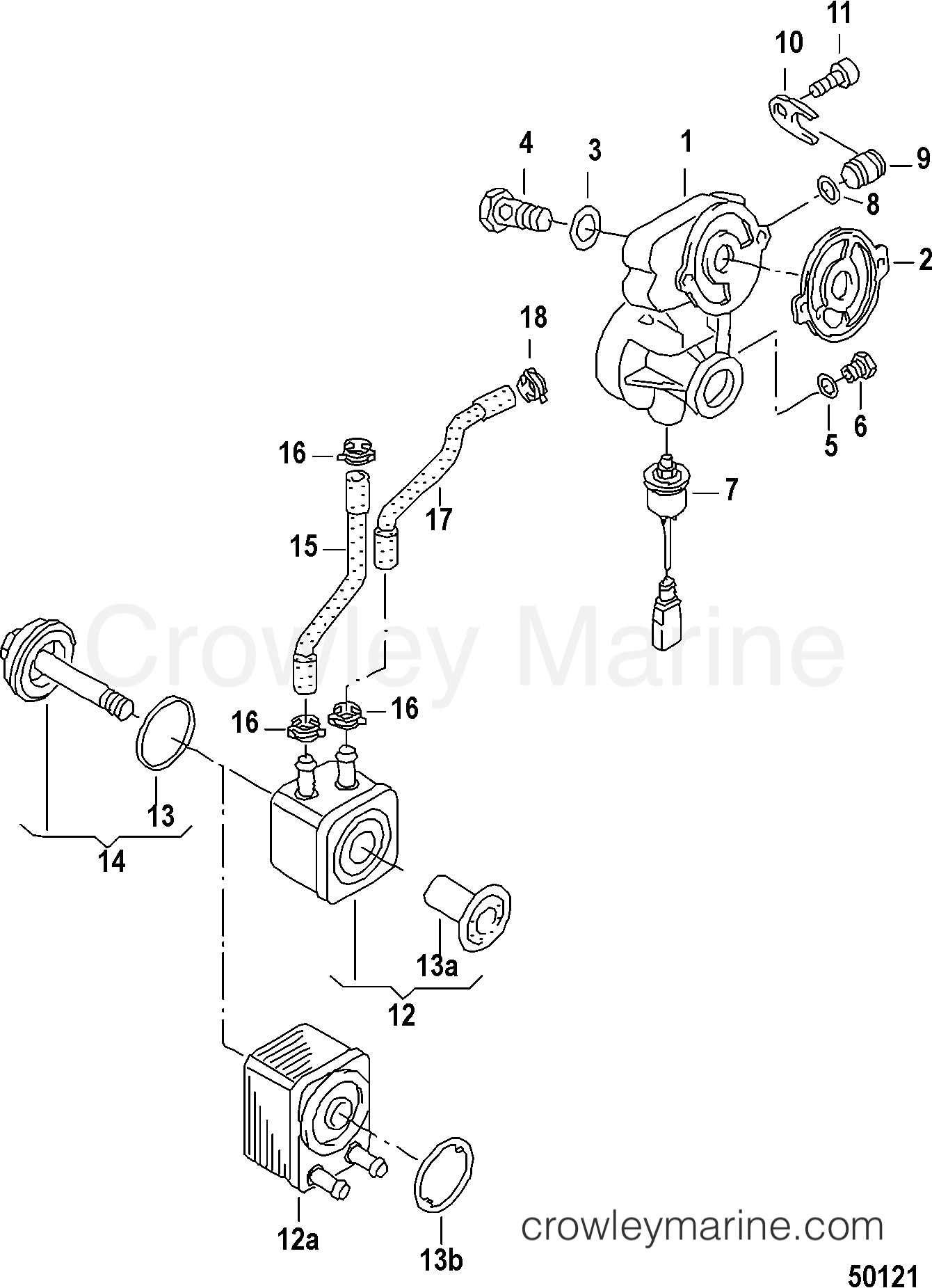 2012 Inboard Engine 2.5L TDI - 3D250010D - OIL COOLER