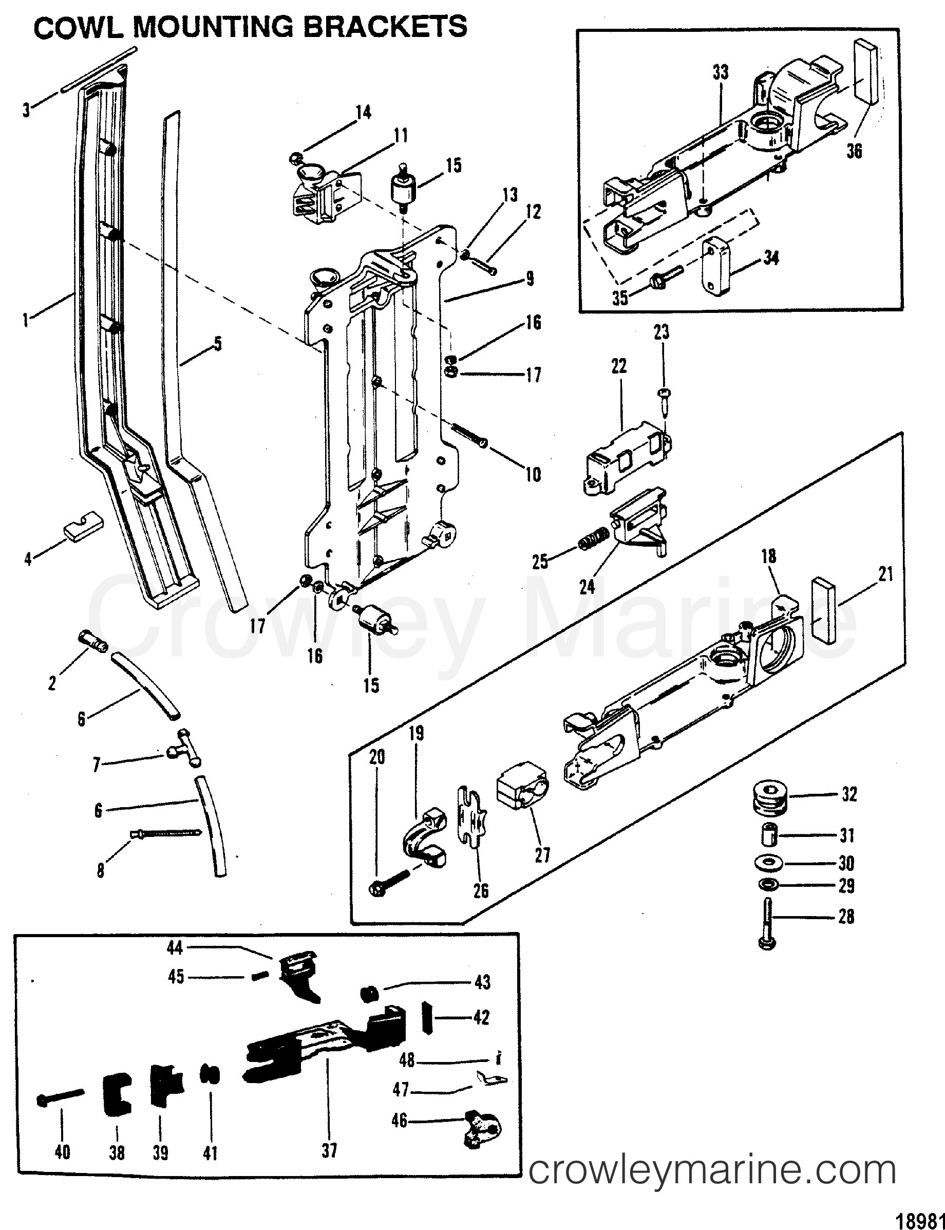 1983 Outboard 200 [EXLPT] - 7200643 - COWL MOUNTING BRACKETS