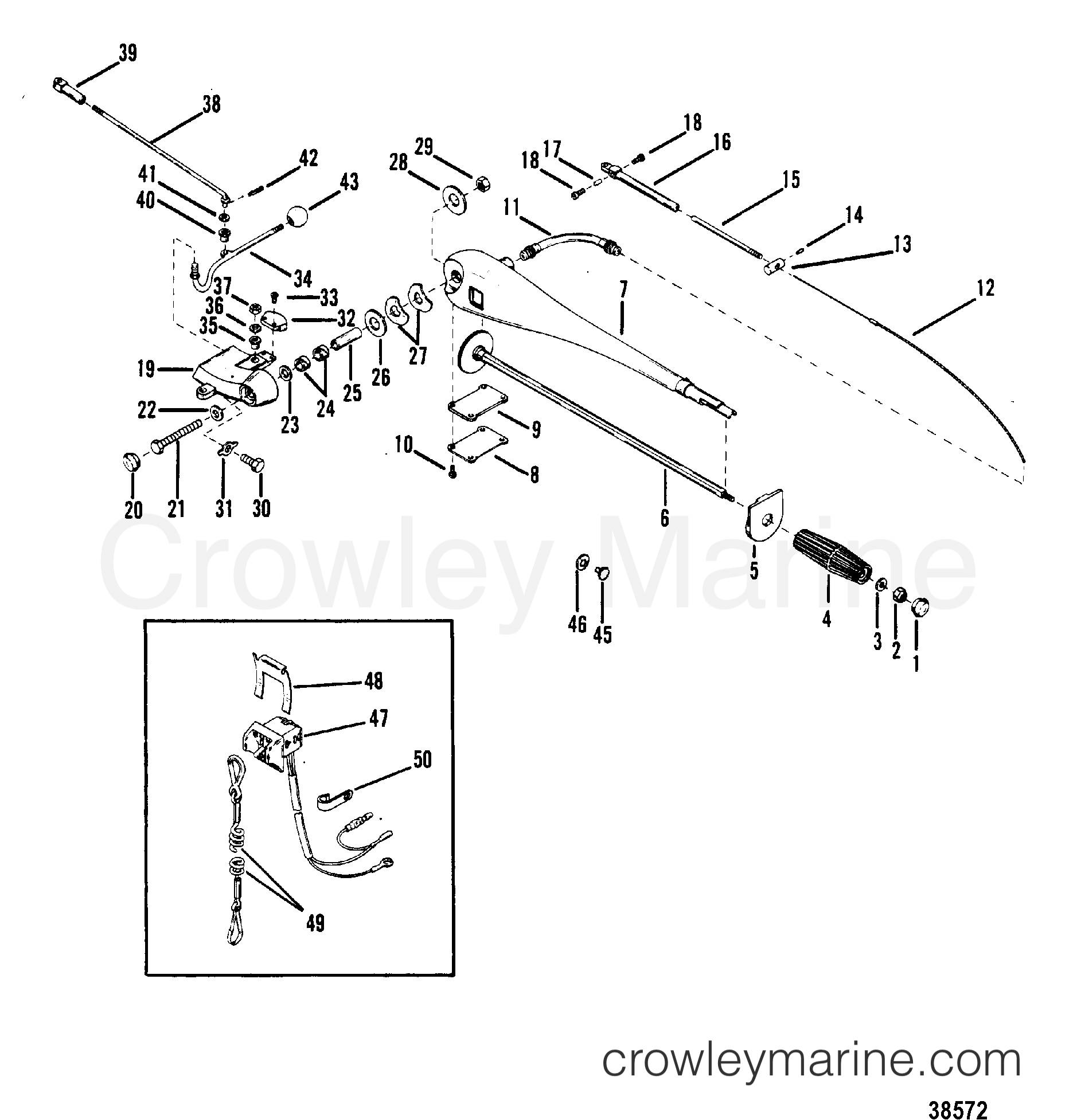 1983 Outboard 50 [ELH] - 7050553 - STEERING HANDLE ASSEMBLY