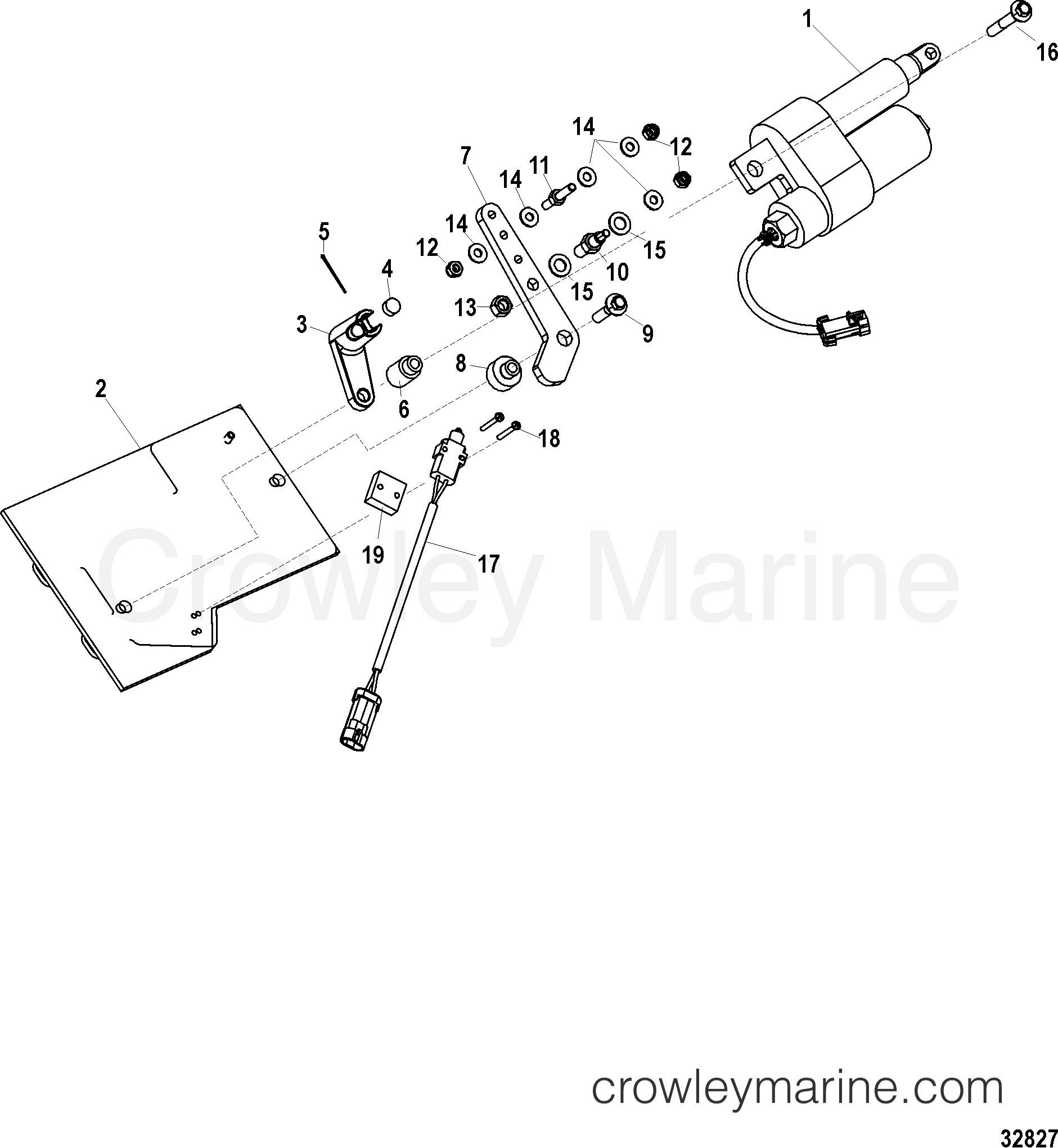 SHIFT BRACKET, DIGITAL THROTTLE AND SHIFT - 1998 Stern Drive