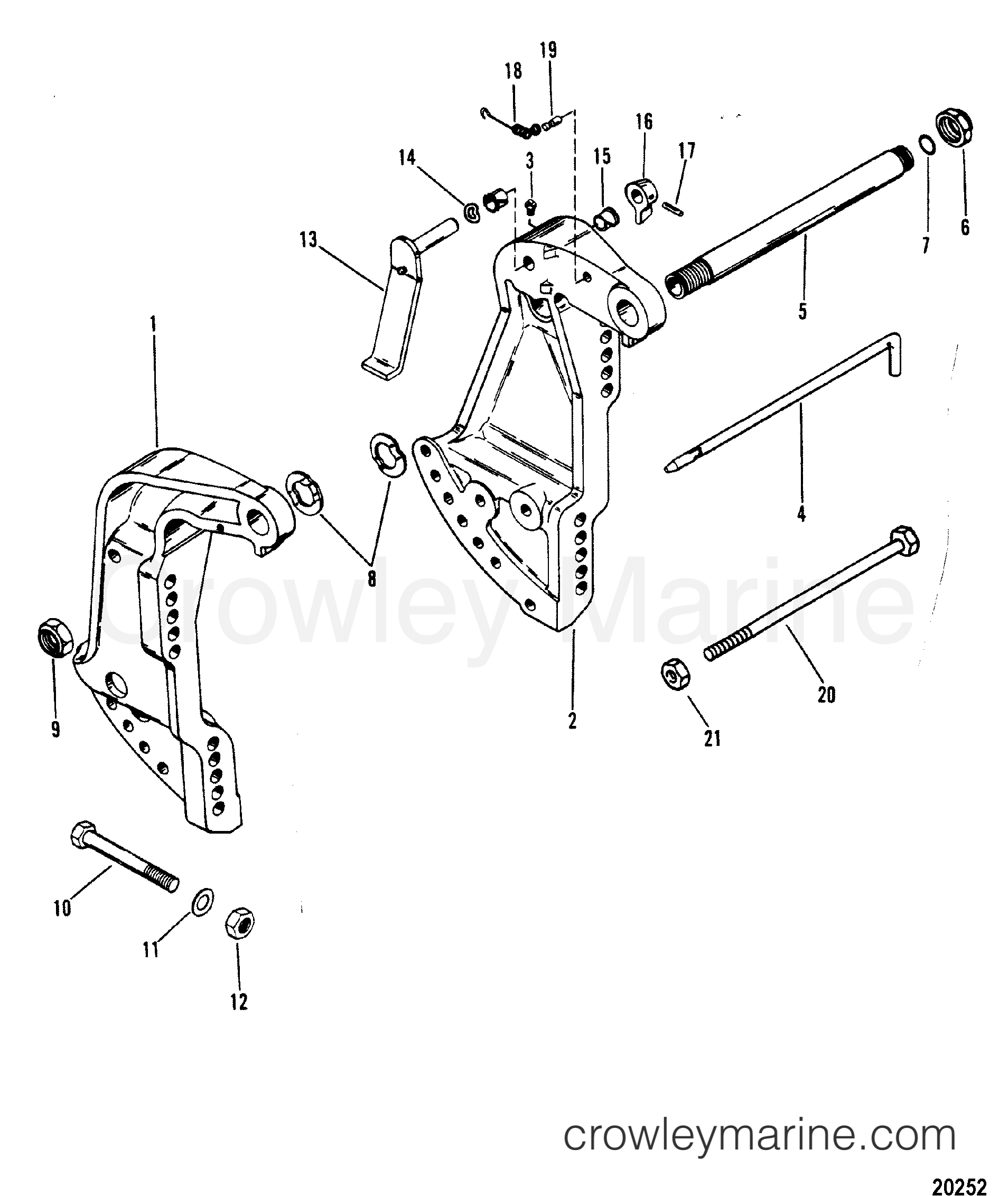 TRANSOM BRACKETS(S/N-6616991 AND UP) - 1983 Outboard 150 [ELPT] 1150623 ...