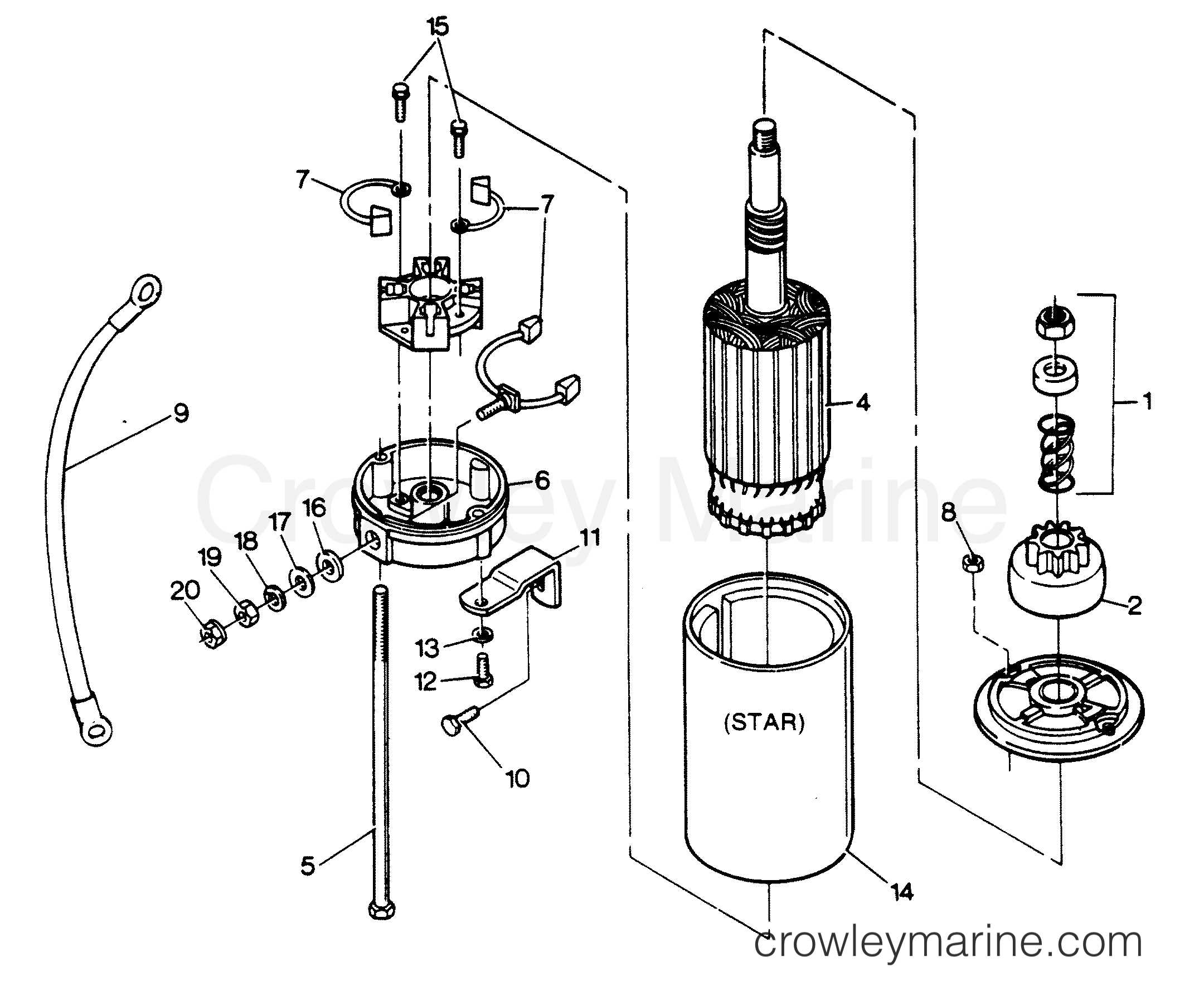 1988 Outboard 125 - 1258D8C [Force] - STARTER