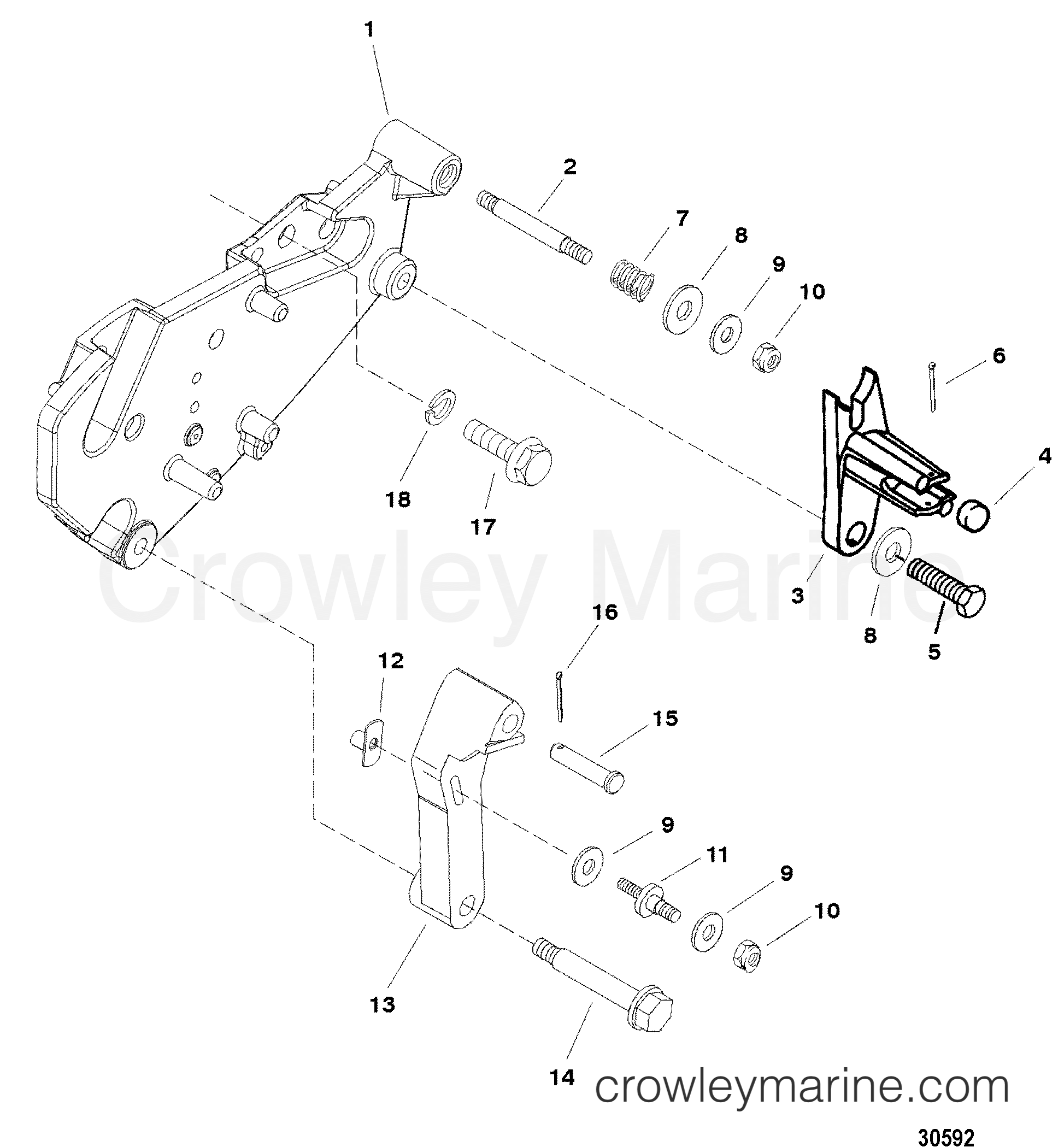 1998 Inboard Engine 4.2L [LD] - 3C800BJLD - SHIFT BRACKET