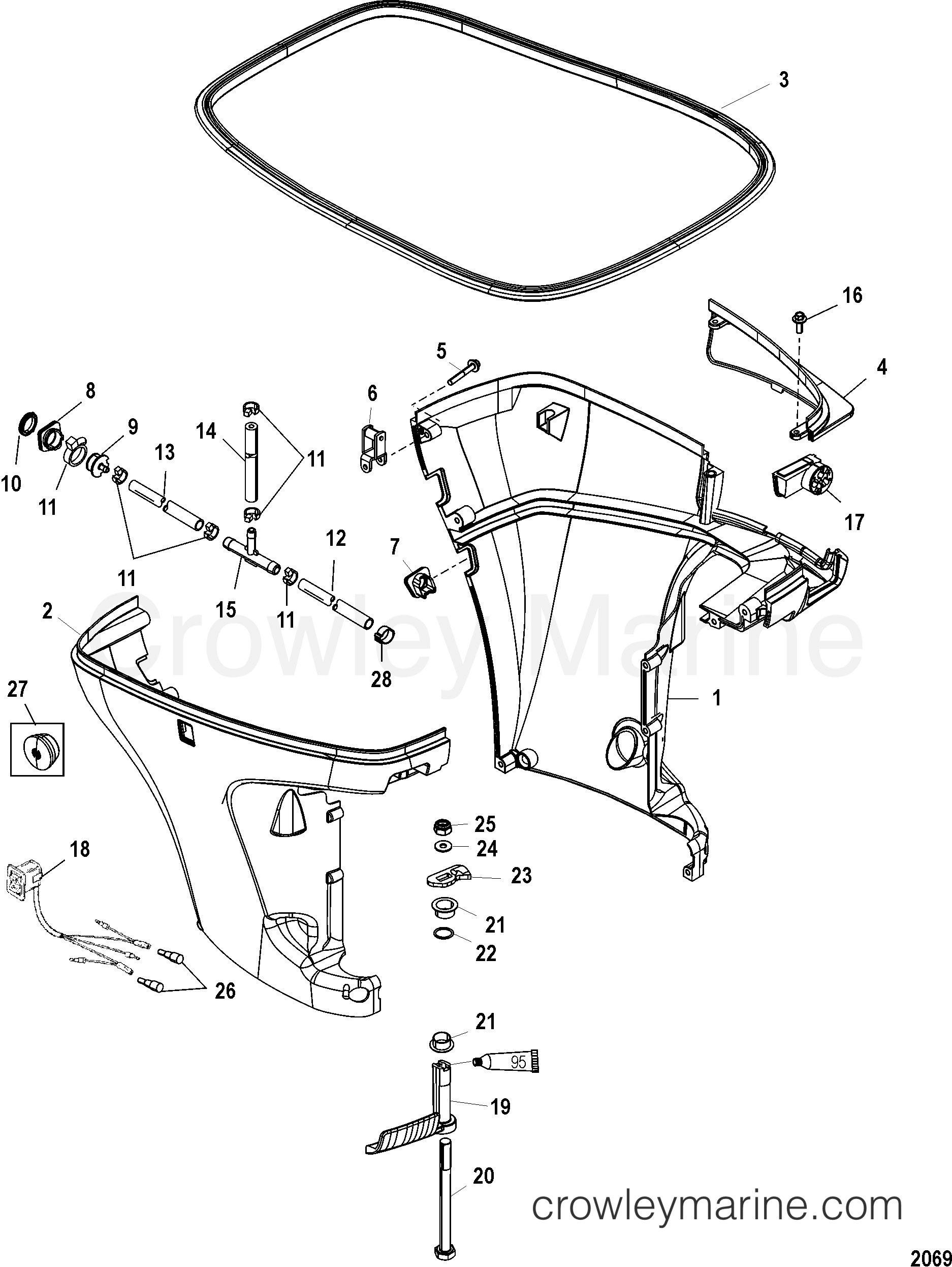 2004 Outboard 75 [ELPT 4] - 1F75412CD - BOTTOM COWL