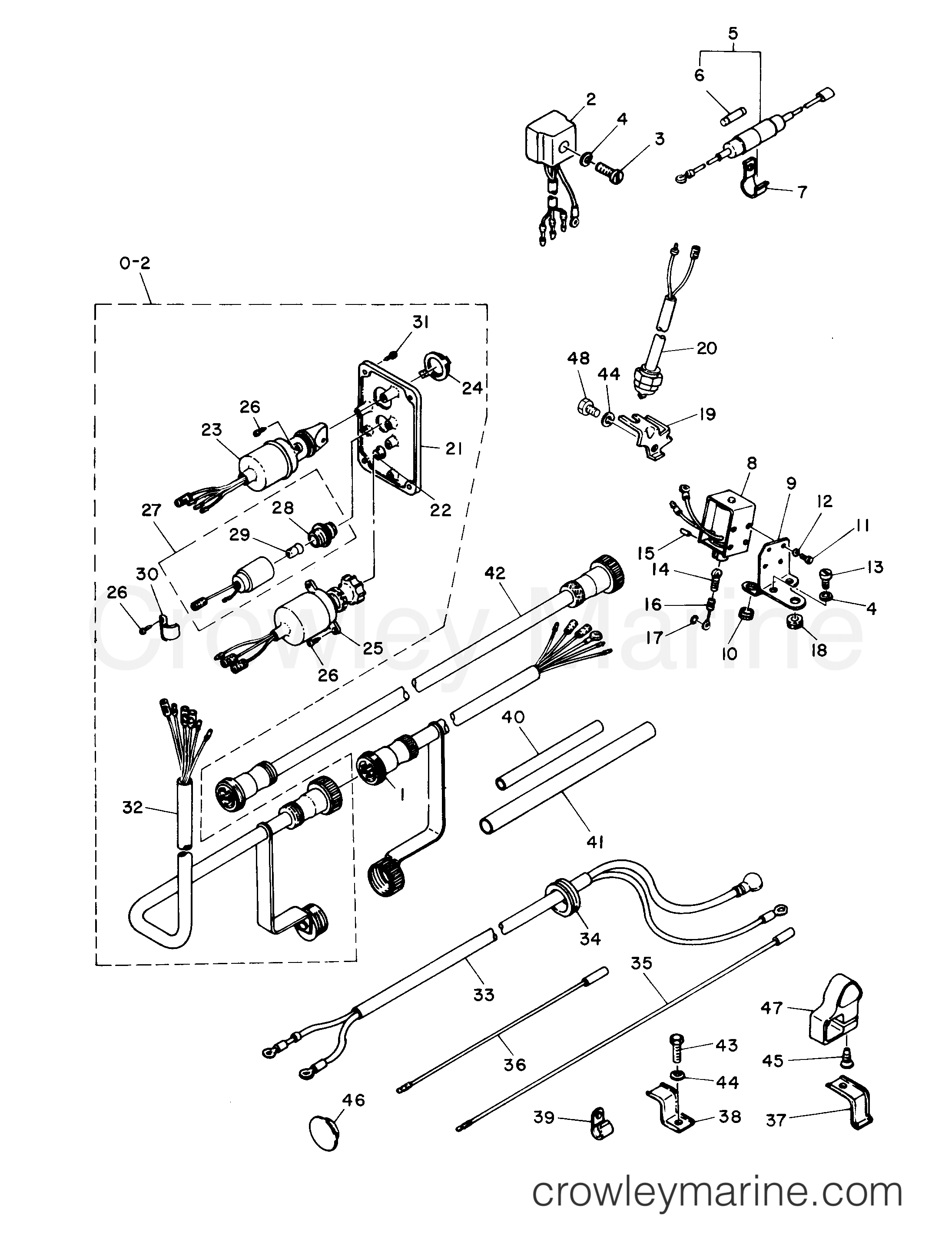Serial Range Outboard 28 - 664-25800 AND BELOW [E] - ELECTRIC START COMPONENTS