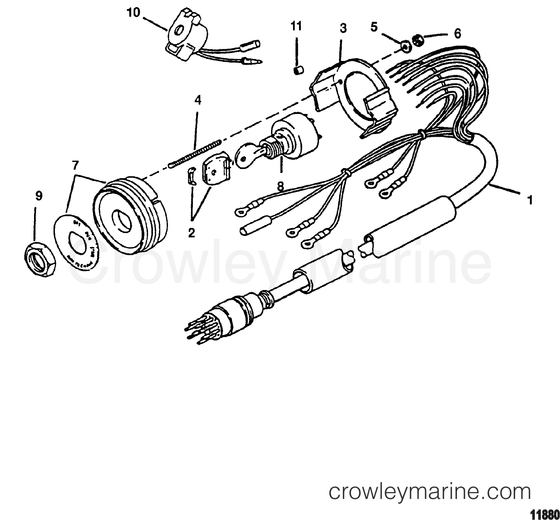 2002 Outboard 250EFI [L PRO XB] - 1256413ZD - KEY SWITCH ASSEMBLY