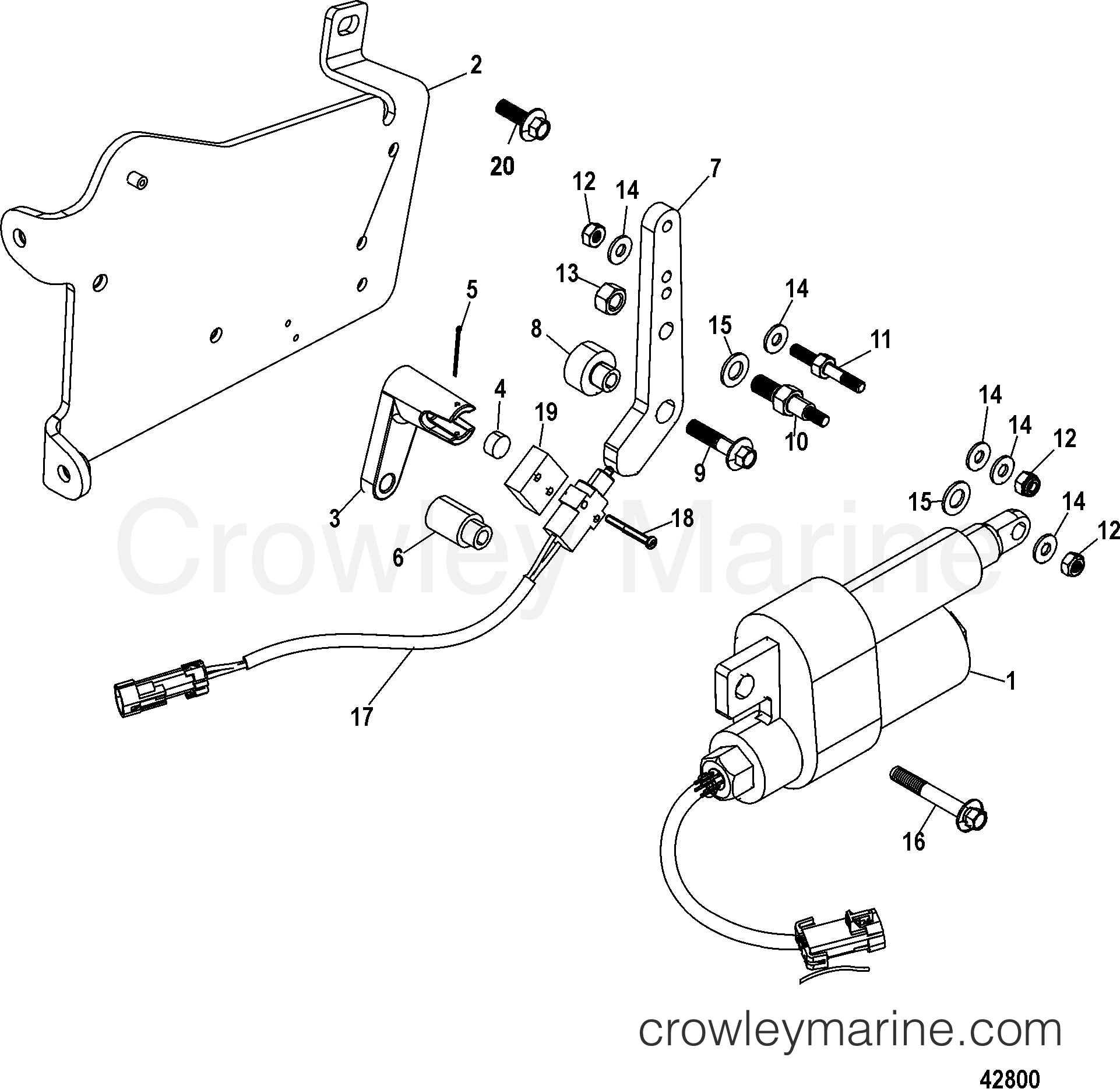 1998 Stern Drive 8.2L HO [BRAVO MPI] - 45020007E - SHIFT BRACKET, DIGITAL THROTTLE AND SHIFT