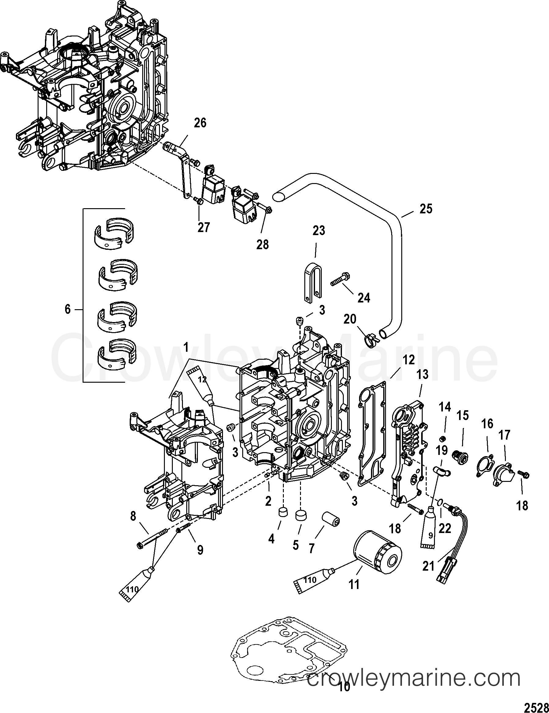 2003 Outboard 30 [EL 4] - 7F30312MB - CYLINDER BLOCK