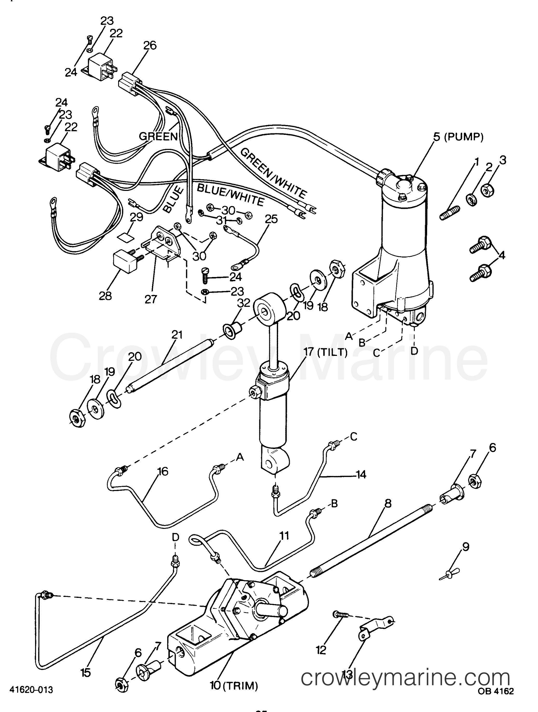 1987 Outboard 85 - 856X7B [Force] - POWER TRIM UNIT