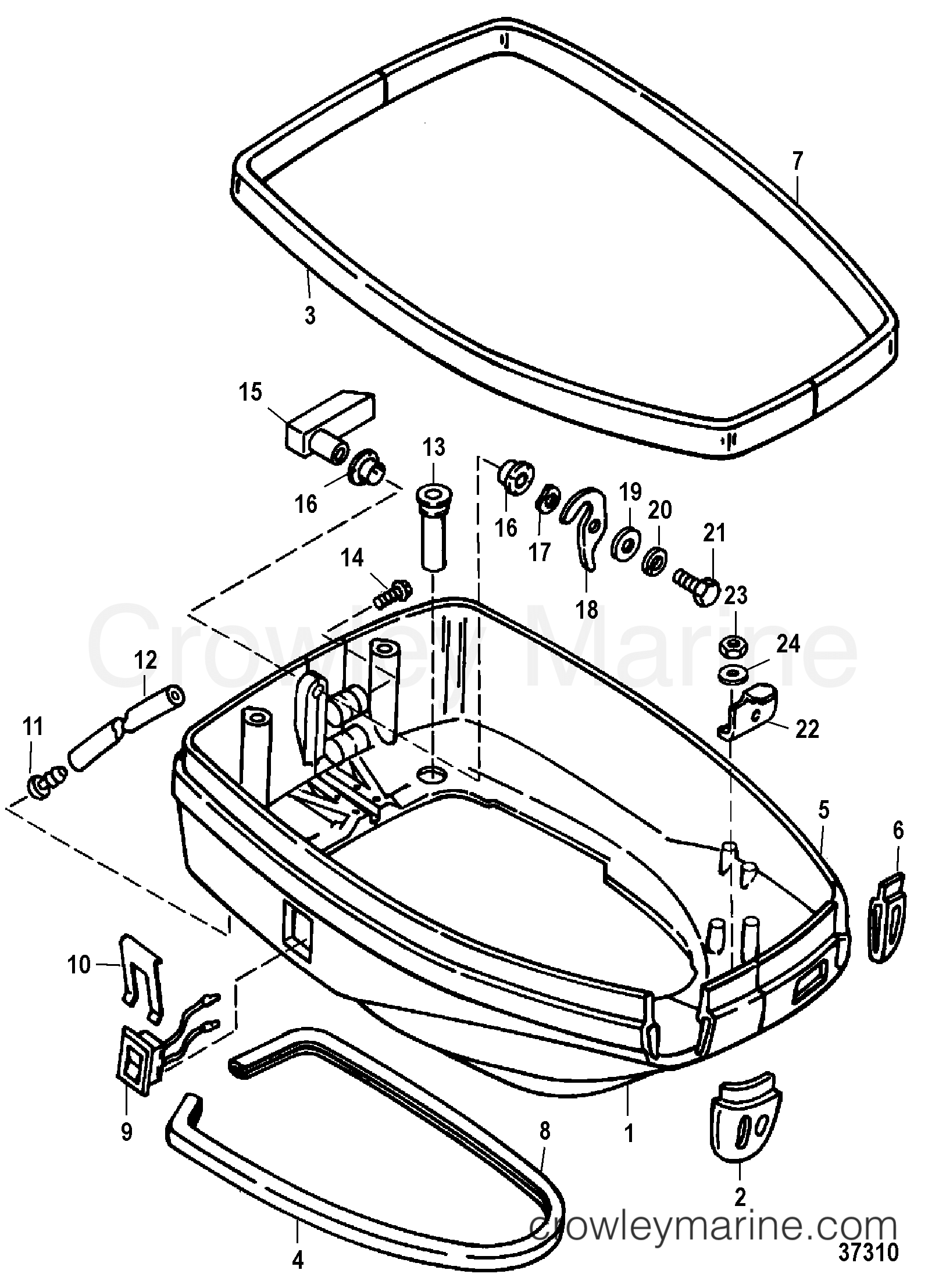 1998 Outboard 115 - 71154728D - BOTTOM COWL