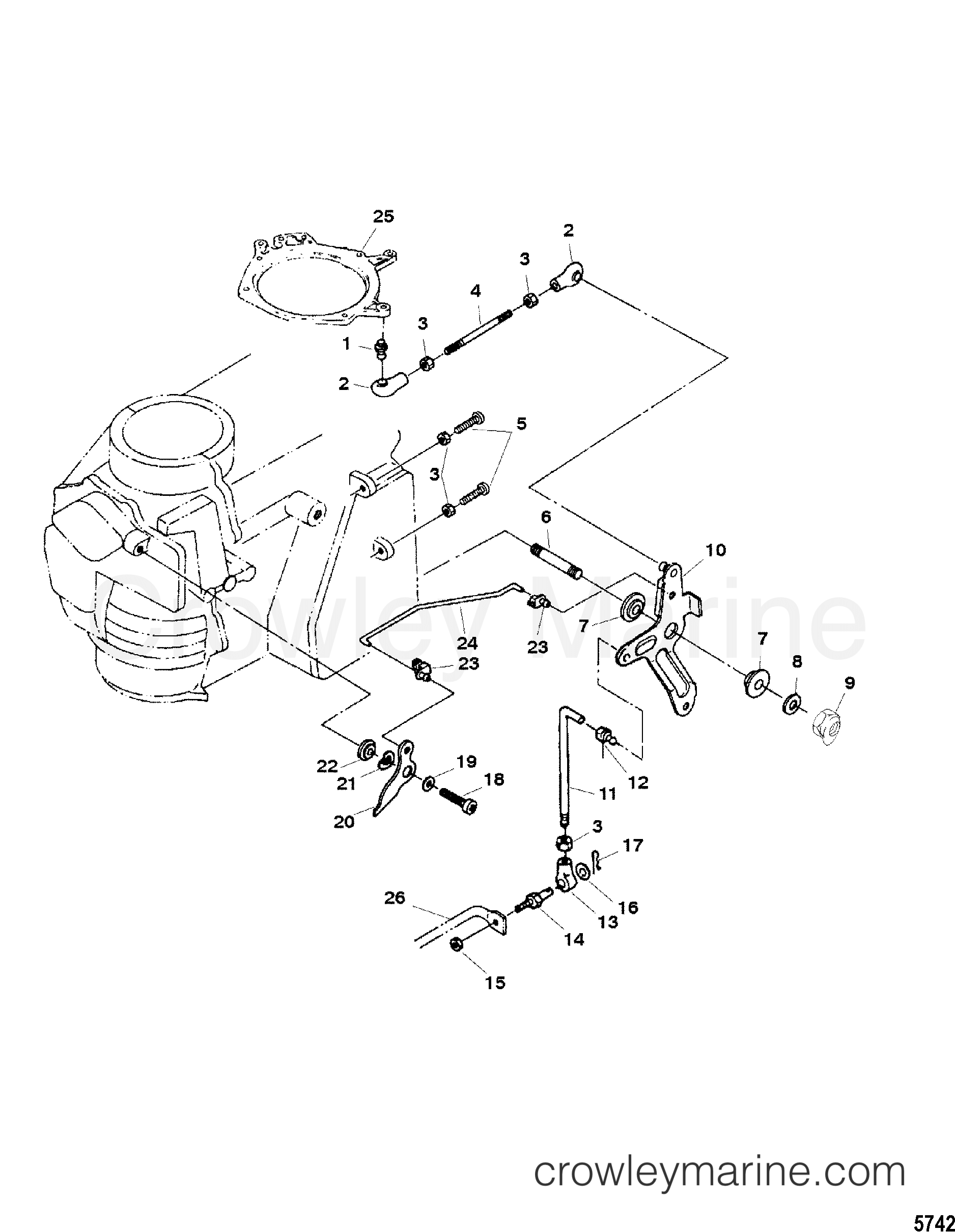 2001 Outboard 30 [M] - 7030201KL - THROTTLE LINKAGE