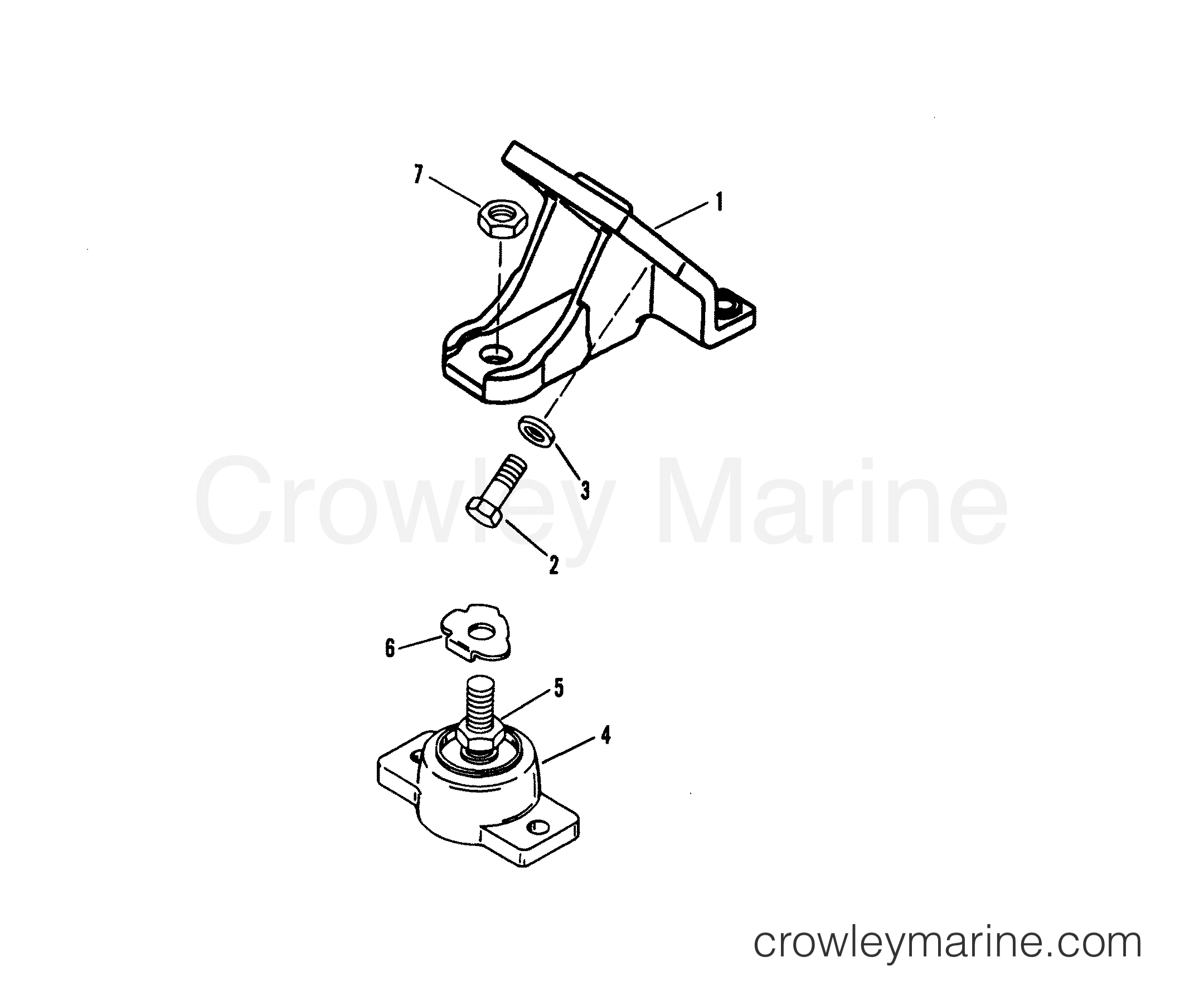 1996 Inboard Engine 7.3L [GEN V] - 37332C4JS - ENGINE MOUNTING (STERN DRIVE)
