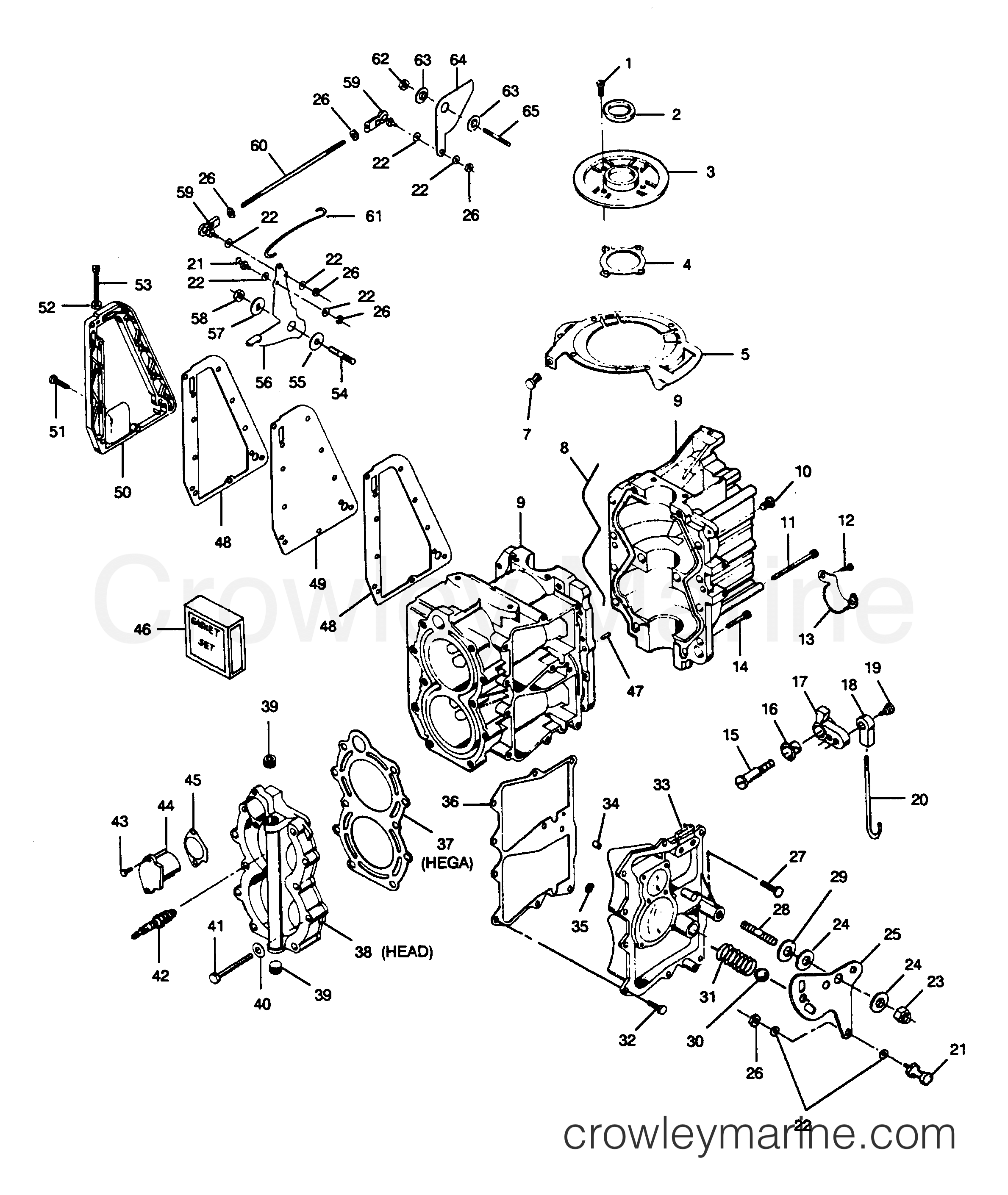 1989 Outboard 25 - 257F9A [Force] - POWER HEAD