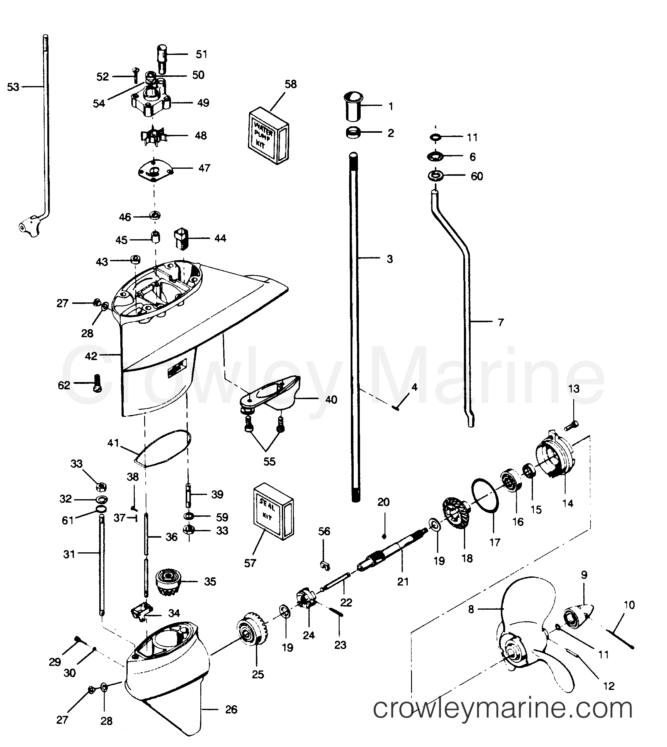 1990 Outboard 50 - 507A90A [Force] - GEAR HOUSING