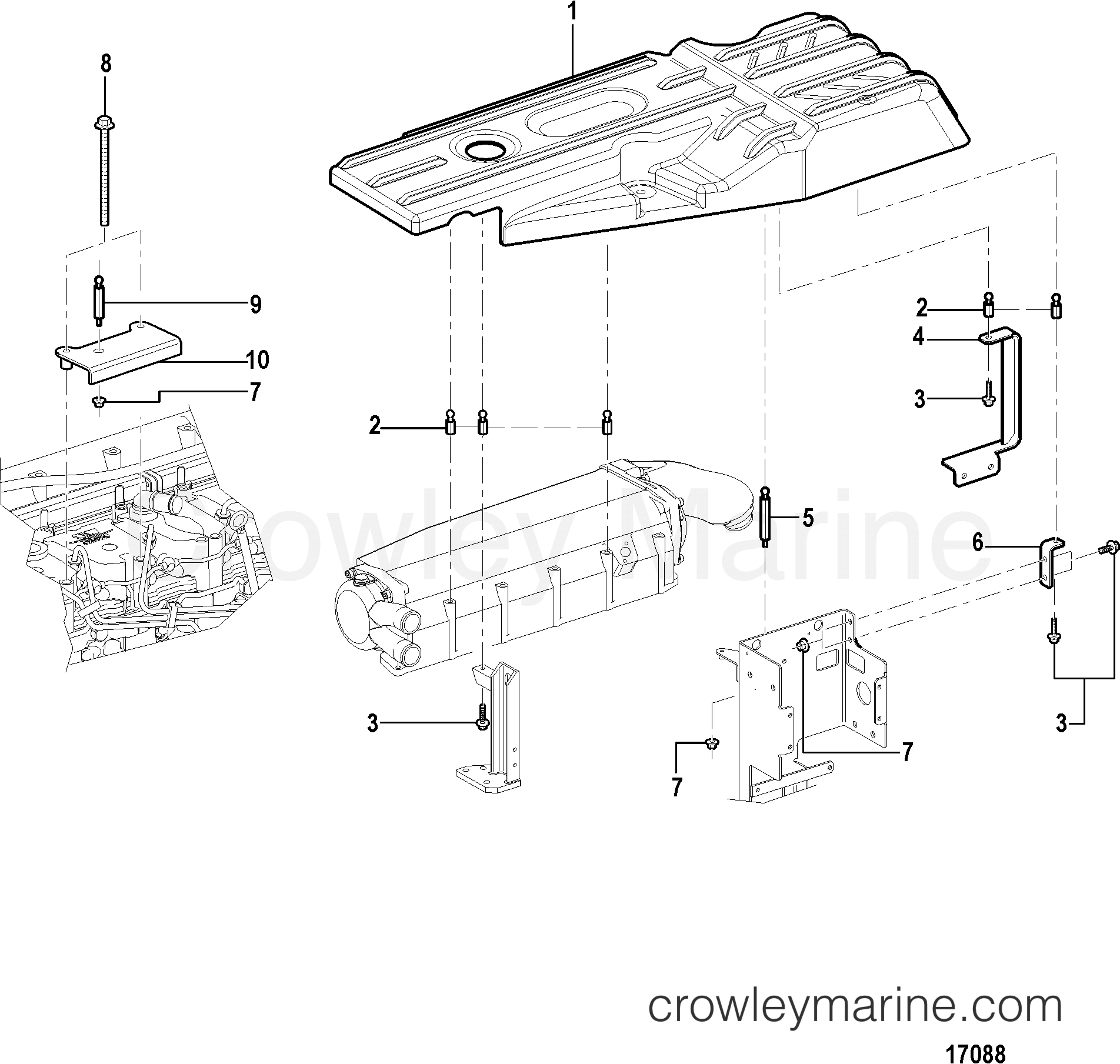 1998 Inboard Engine 4.2L [EI 320] - 30420041D - ENGINE COVER