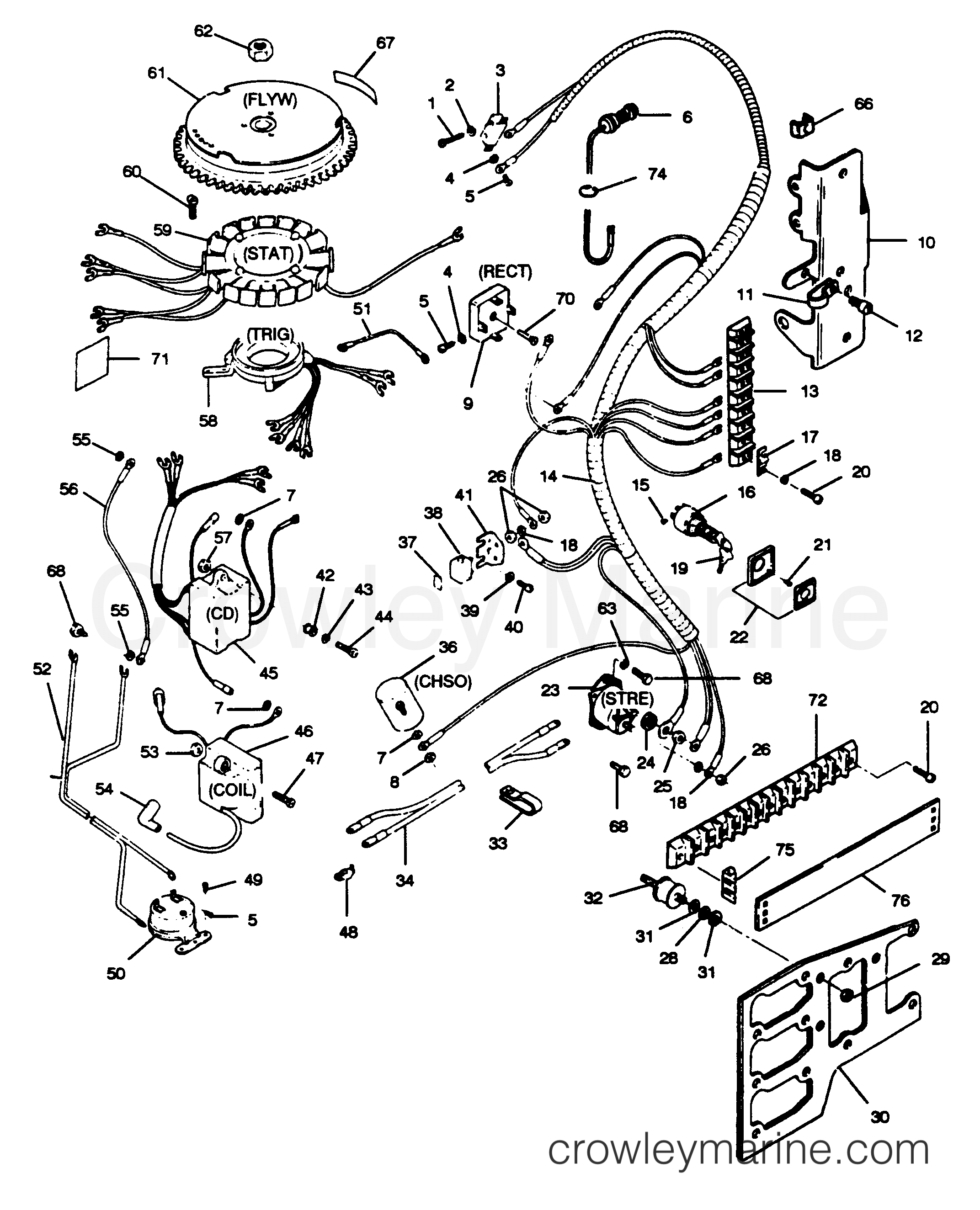 1989 Outboard 85 - H0856A89A [A] - ELECTRICAL COMPONENTS