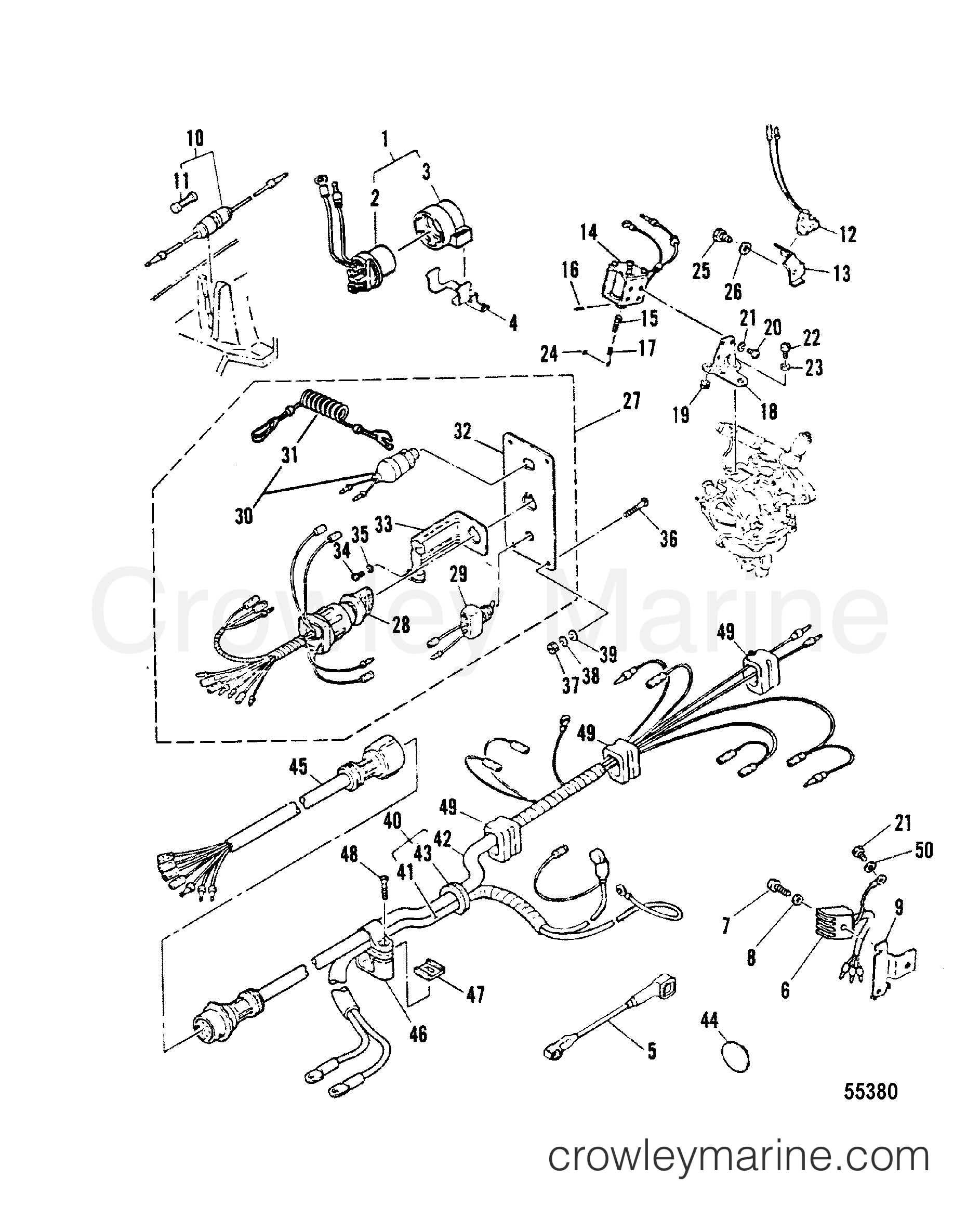 Serial Range Outboard 20C (THRU PROP. EXHAUST) - 6A9-010112 & Up - ELECTRIC START COMPONENTS
