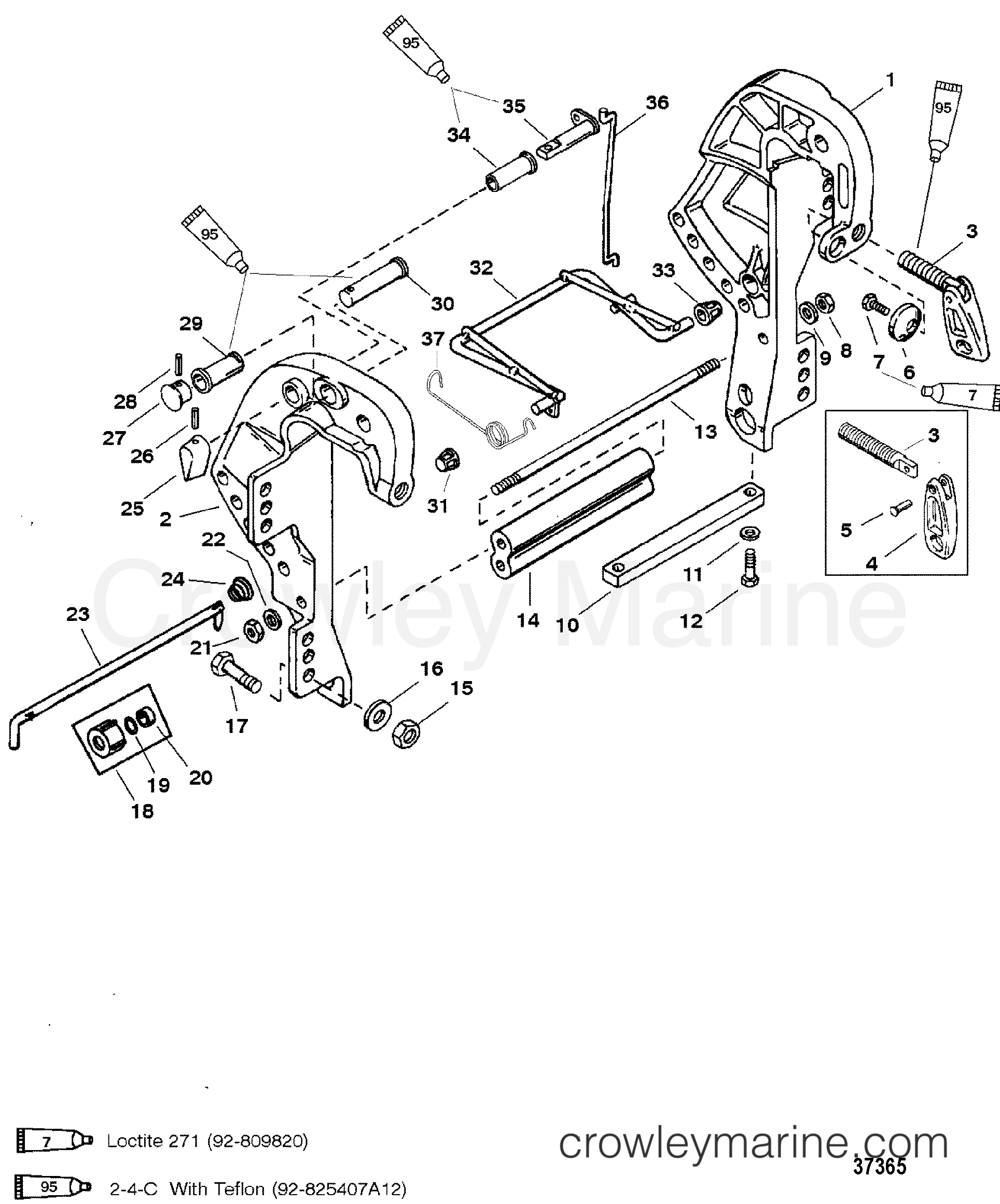 1998 Outboard 40 [ELPT 4] - 7F41412GF - CLAMP BRACKET