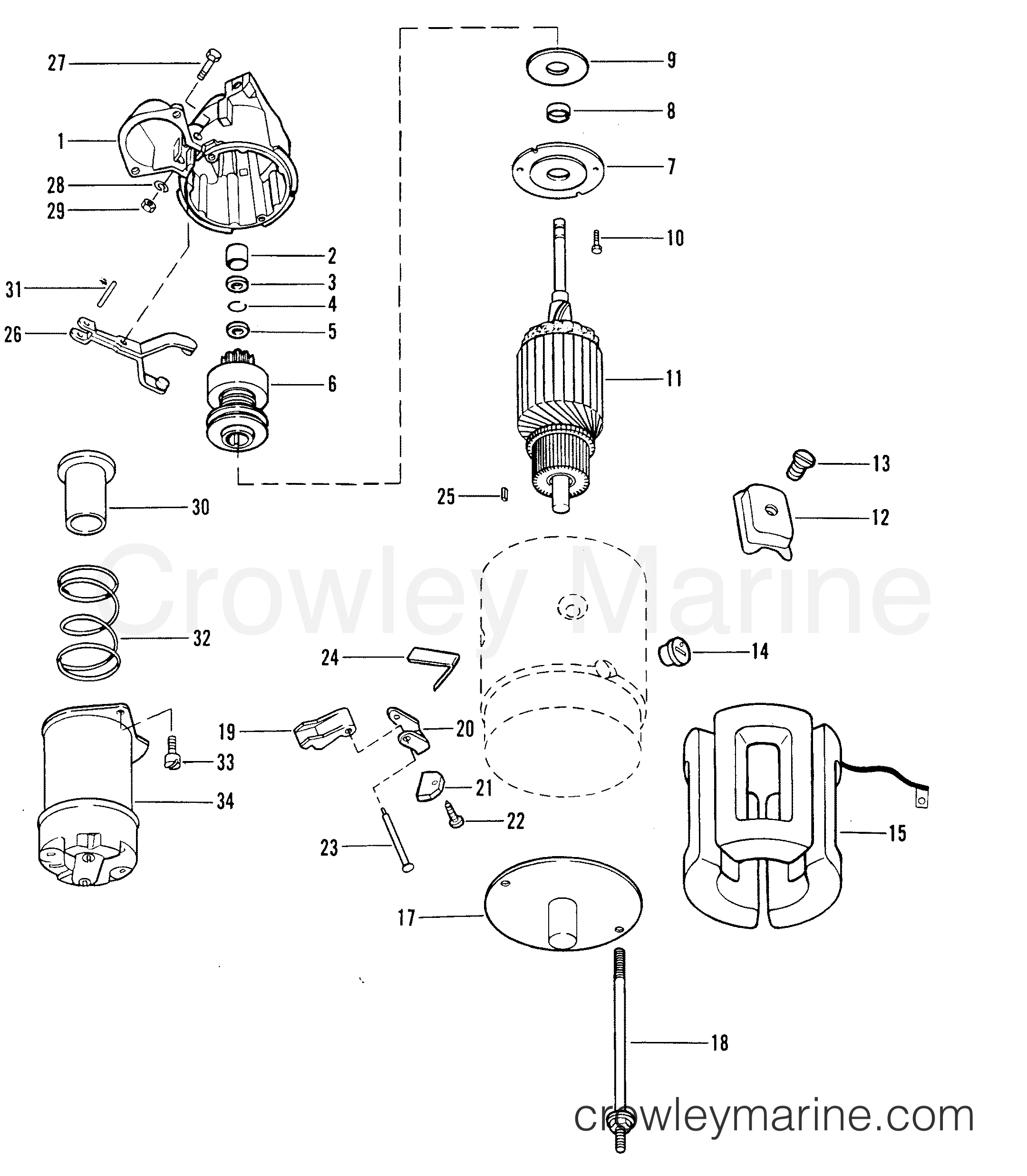 1990 Inboard Engine 8.2L - 38232E7AS - STARTER MOTOR