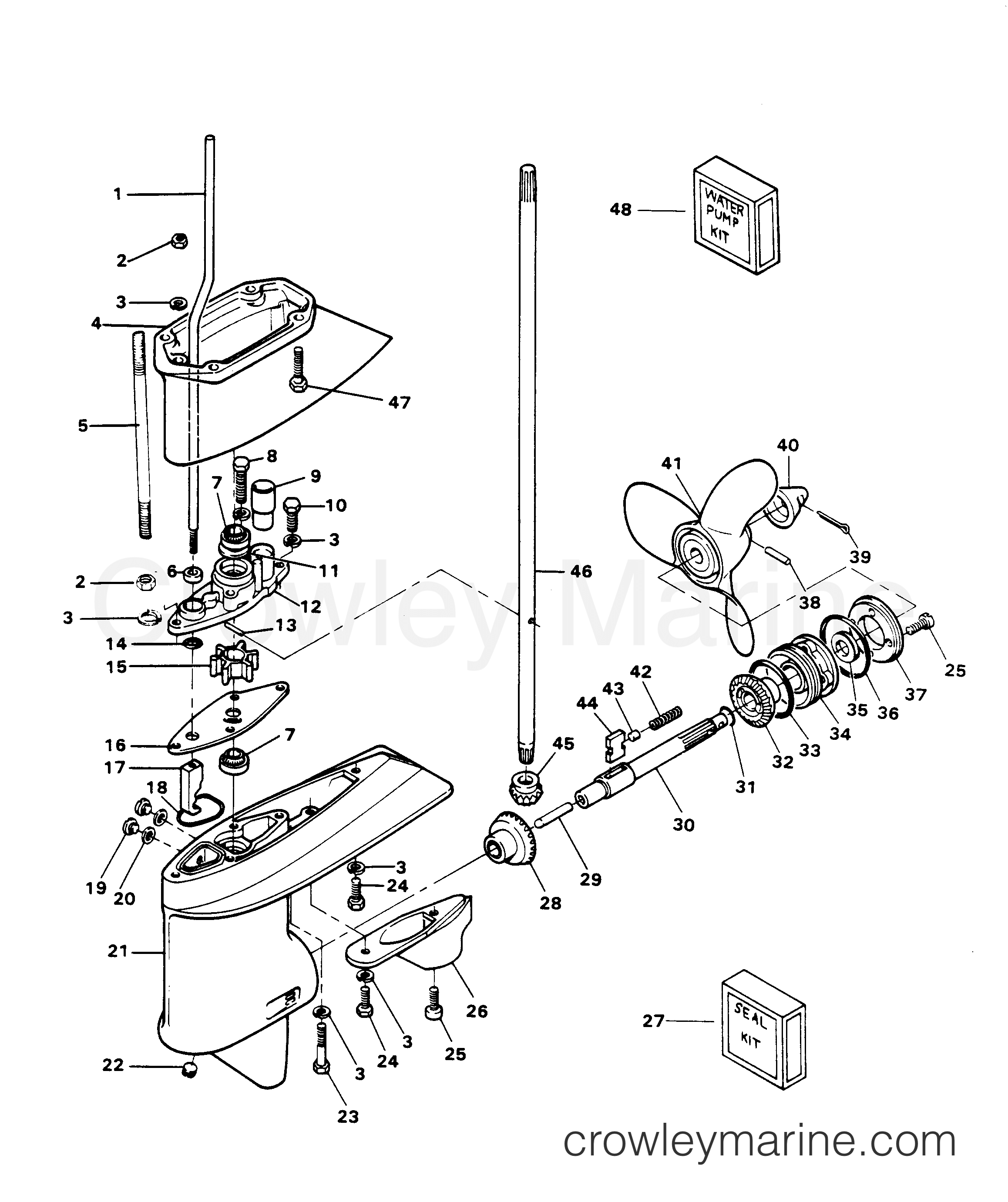 GEAR HOUSING - 1983 Chrysler Outboard 7.5 72B3F | Crowley Marine