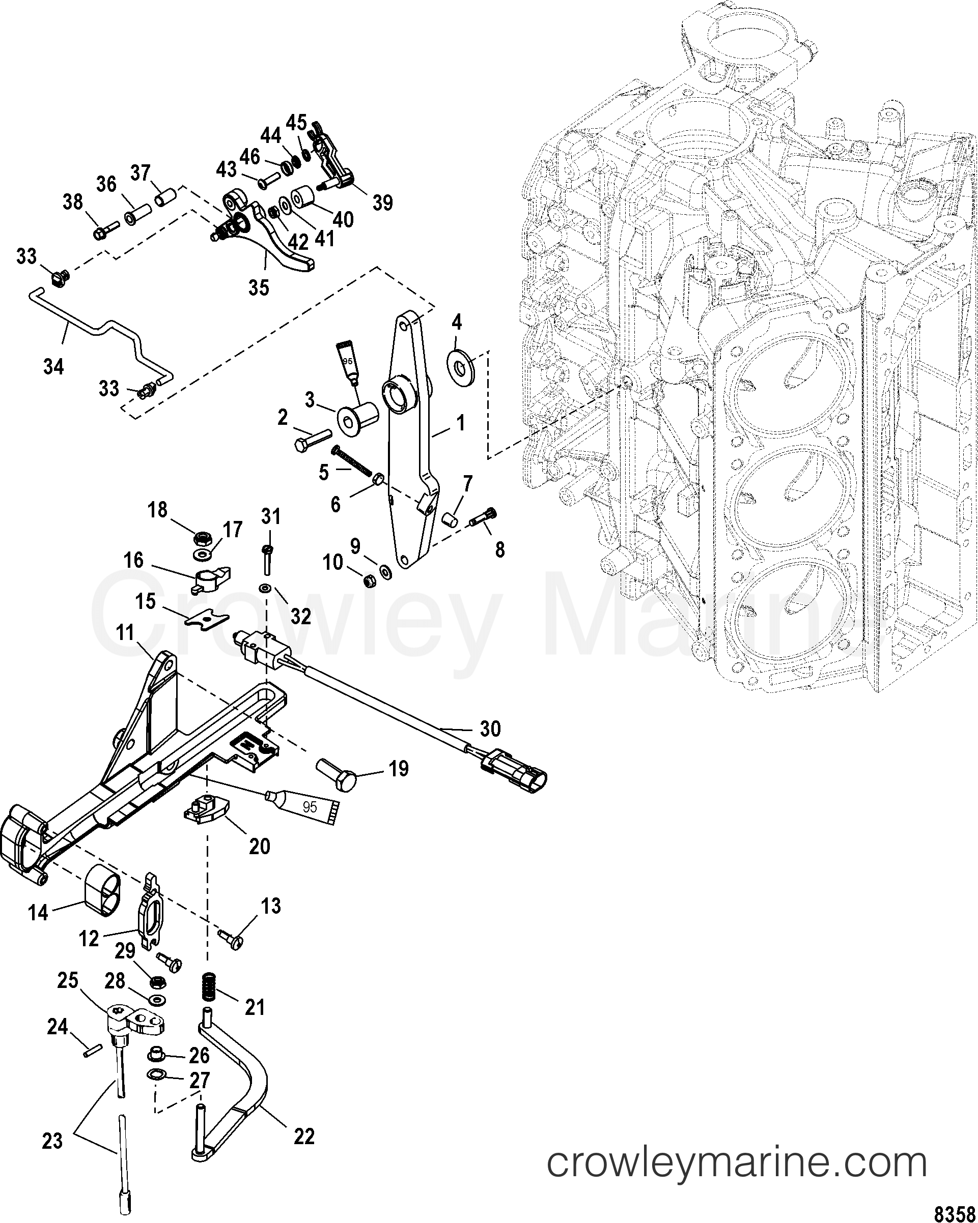 THROTTLE LEVER AND SHIFT SHAFT - 2006 Outboard 135DFI [L SW] 7135D73UY ...