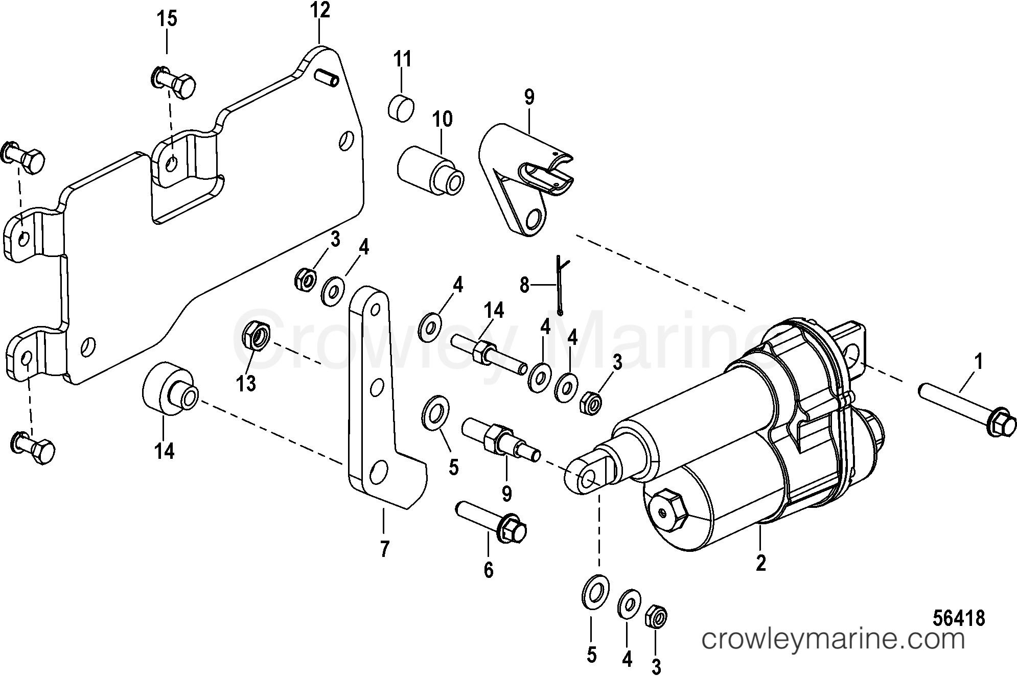 2014 Stern Drive 4.5L [BRAVO MPI] - 40450077A - SHIFT BRACKET, DIGITAL THROTTLE AND SHIFT