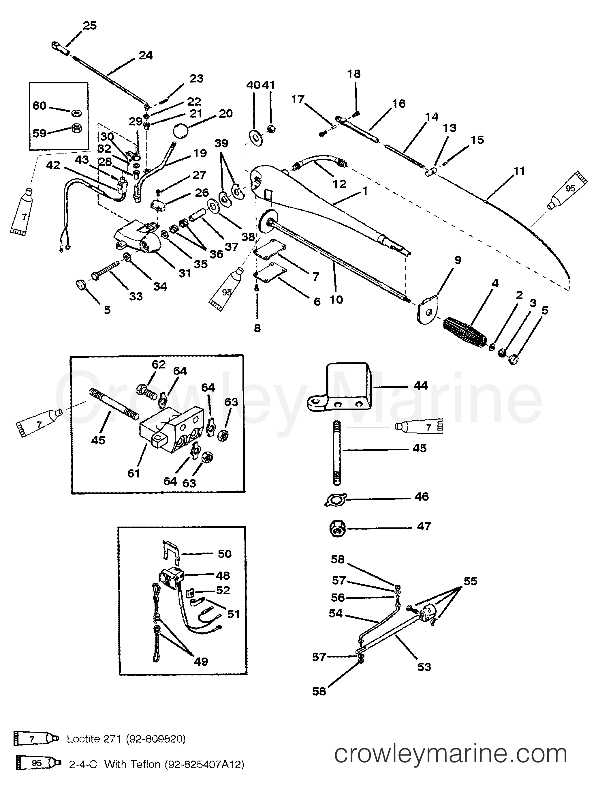 1991 Outboard 40 [ELO] - 7040312YD - STEERING HANDLE ASSEMBLY