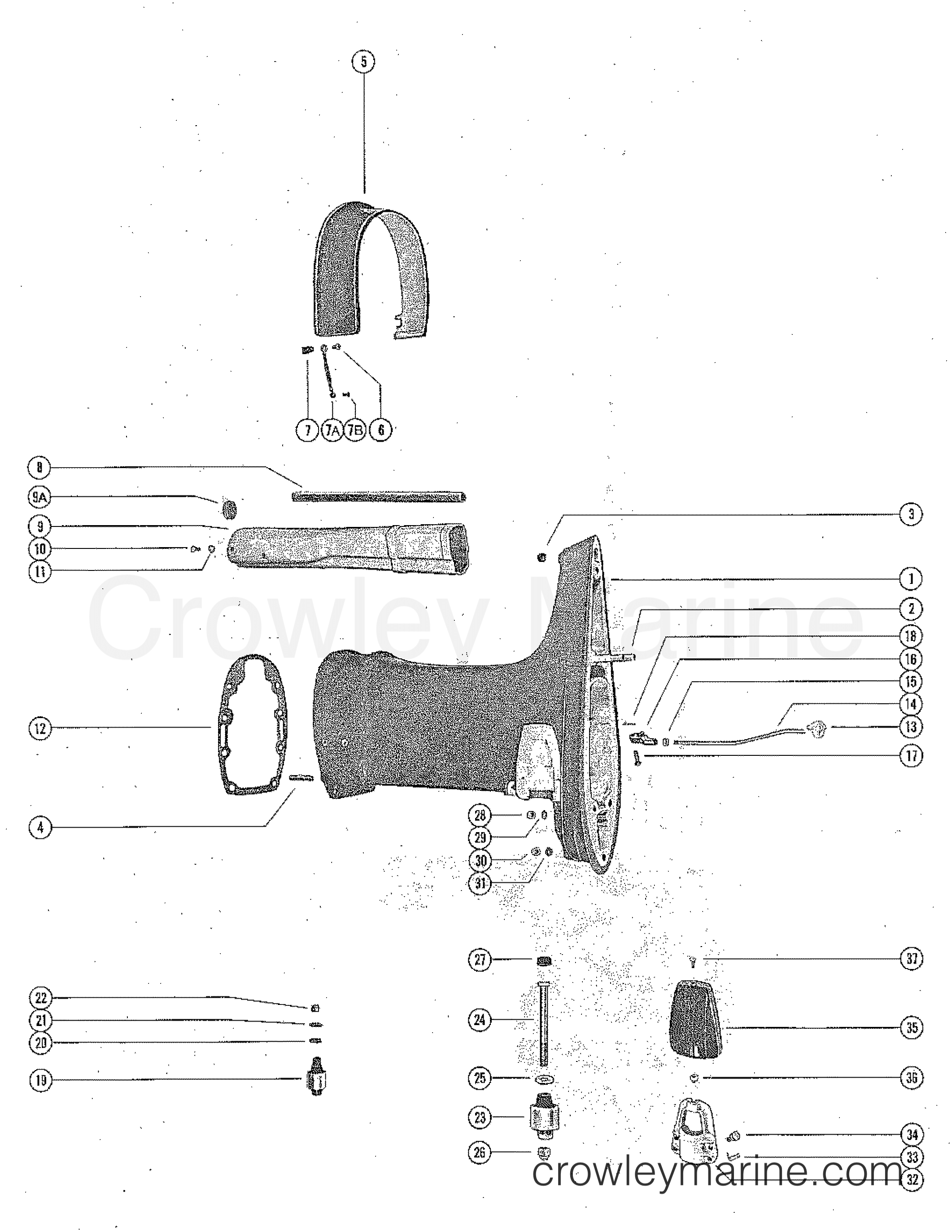 Diagram Of 1975 Mercury Marine Mercury Outboard 1850525 Cowling And