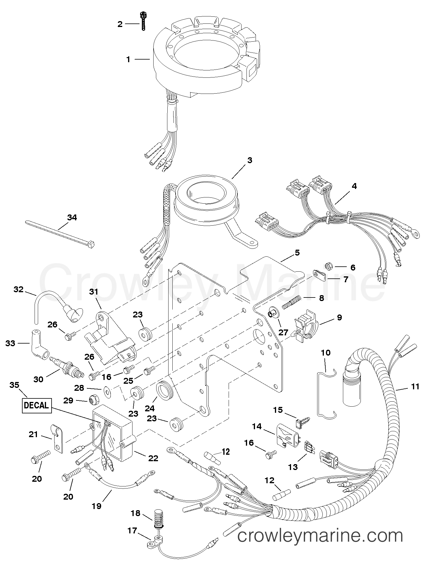 1997 Outboard 75 - H075312TD [EL] - IGNITION COMPONENTS