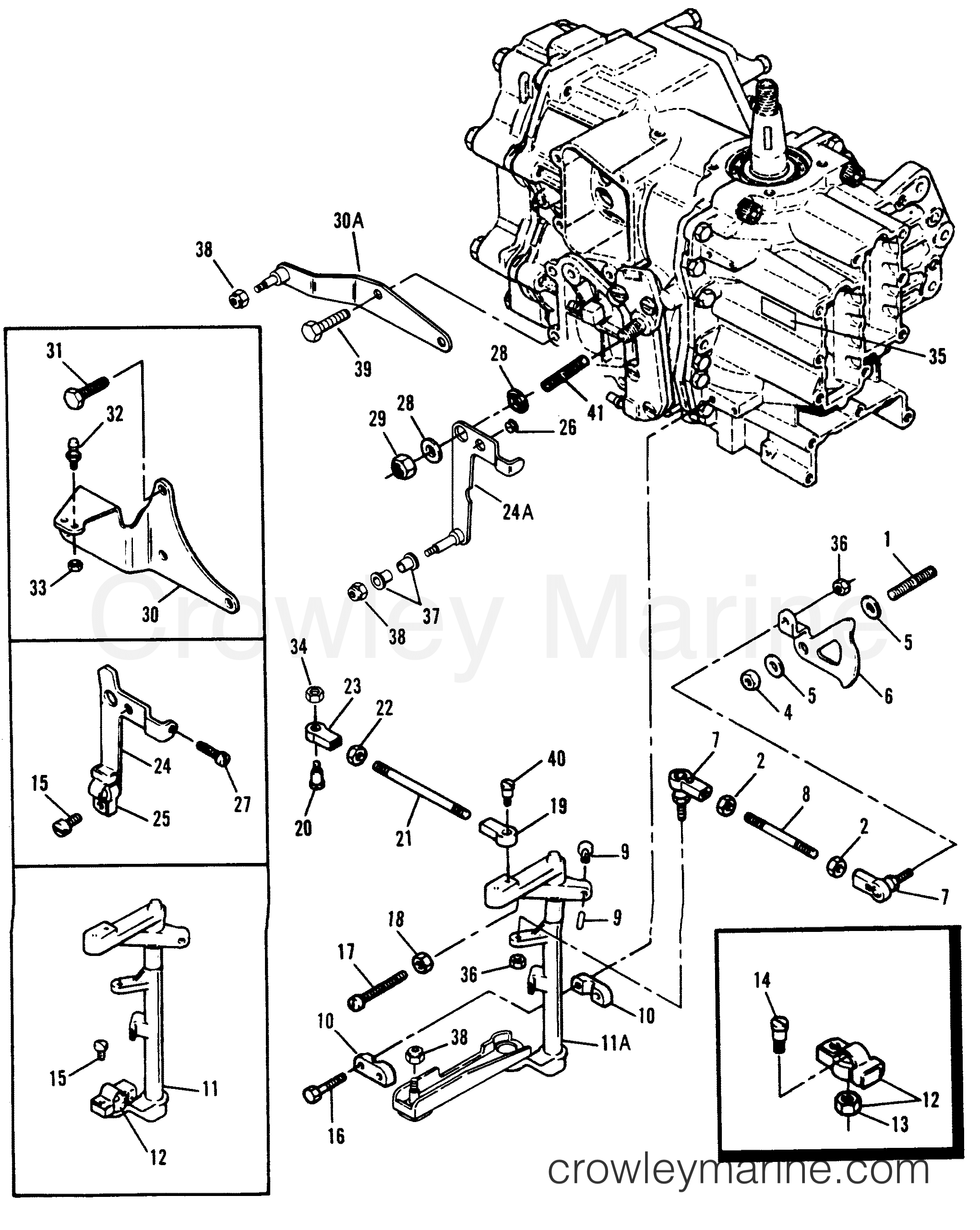 Serial Range Outboard 40 [1992-1994] - 1992-C [Force] - SHIFT AND THROTTLE LINKAGE