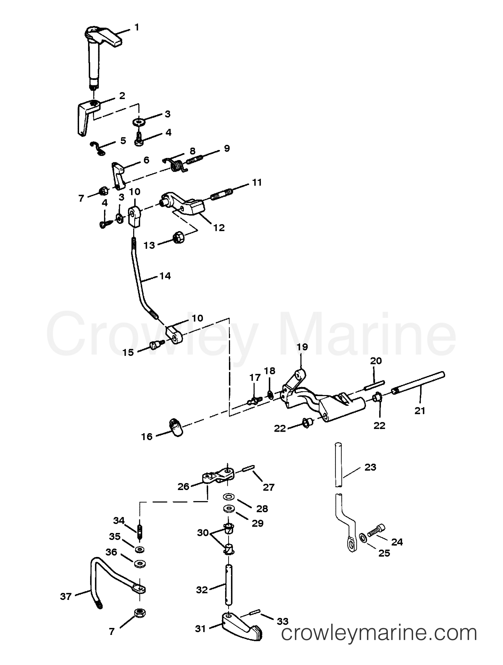1995 Outboard 25 - H025211RD [MLH] - SHIFT LINKAGE
