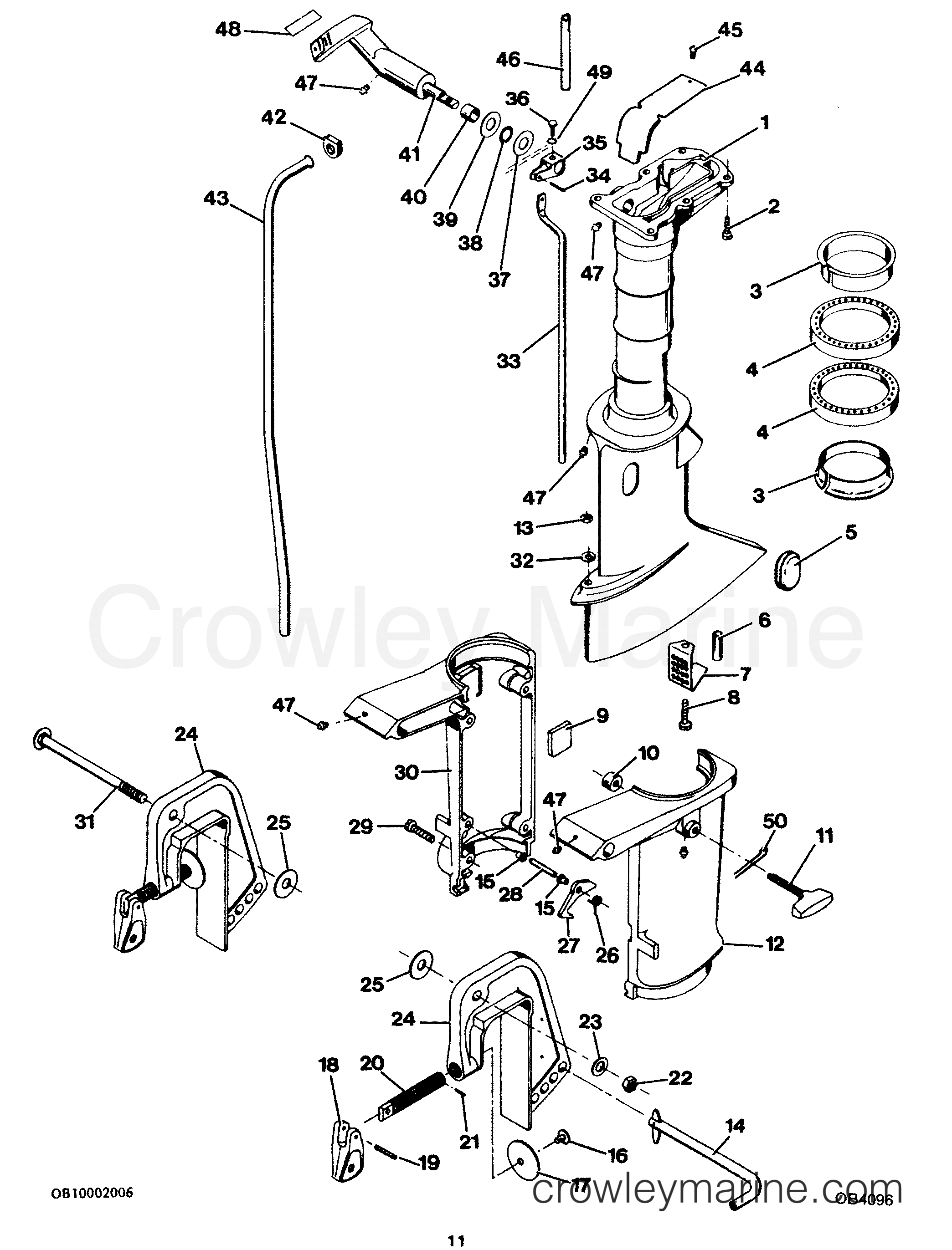 1987 Outboard 4 - 42F7A [Force] - MOTOR LEG