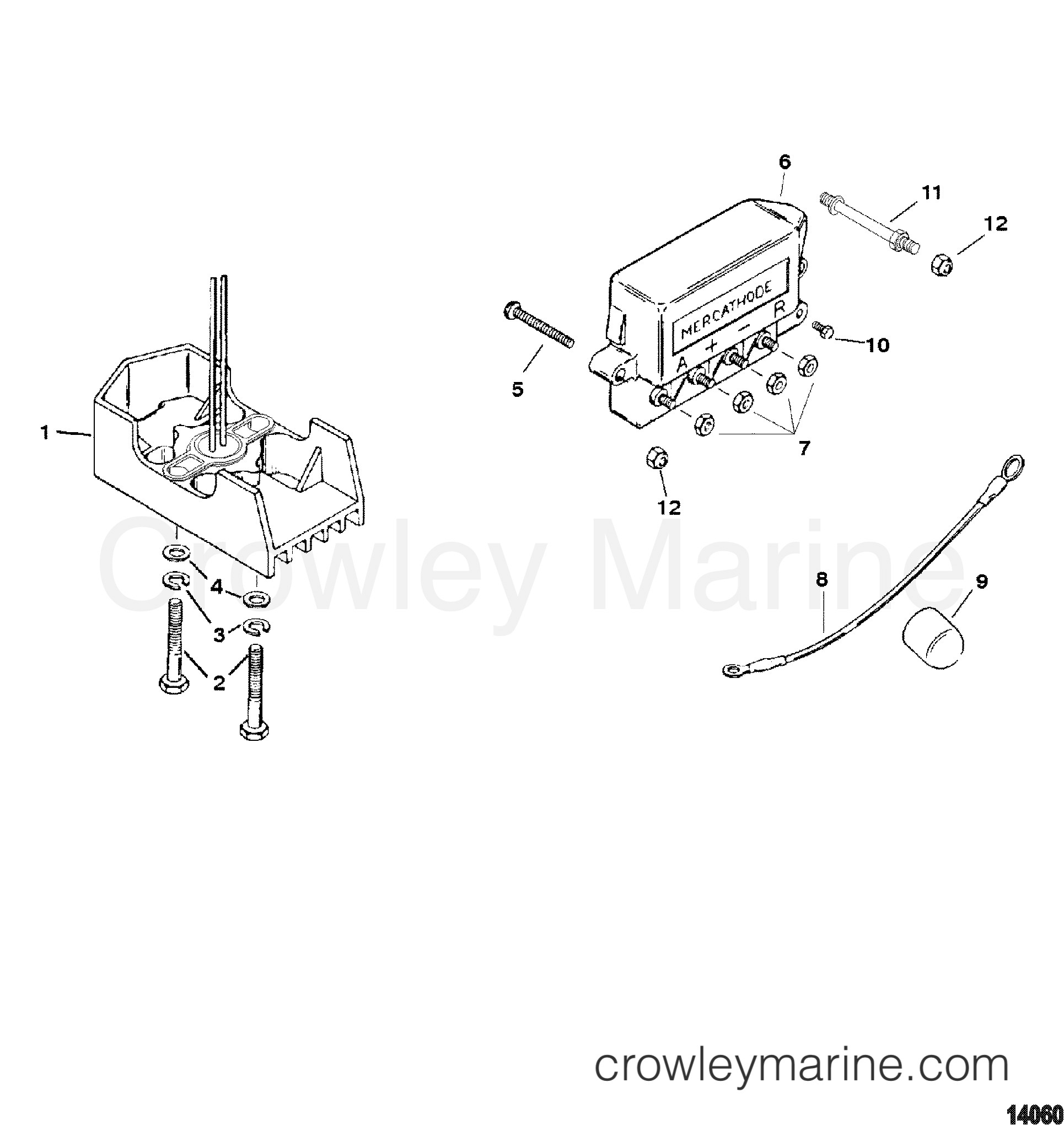 1998 Stern Drive 4.3L [ALPHA] - 4211237N1 - MERCATHODE COMPONENTS