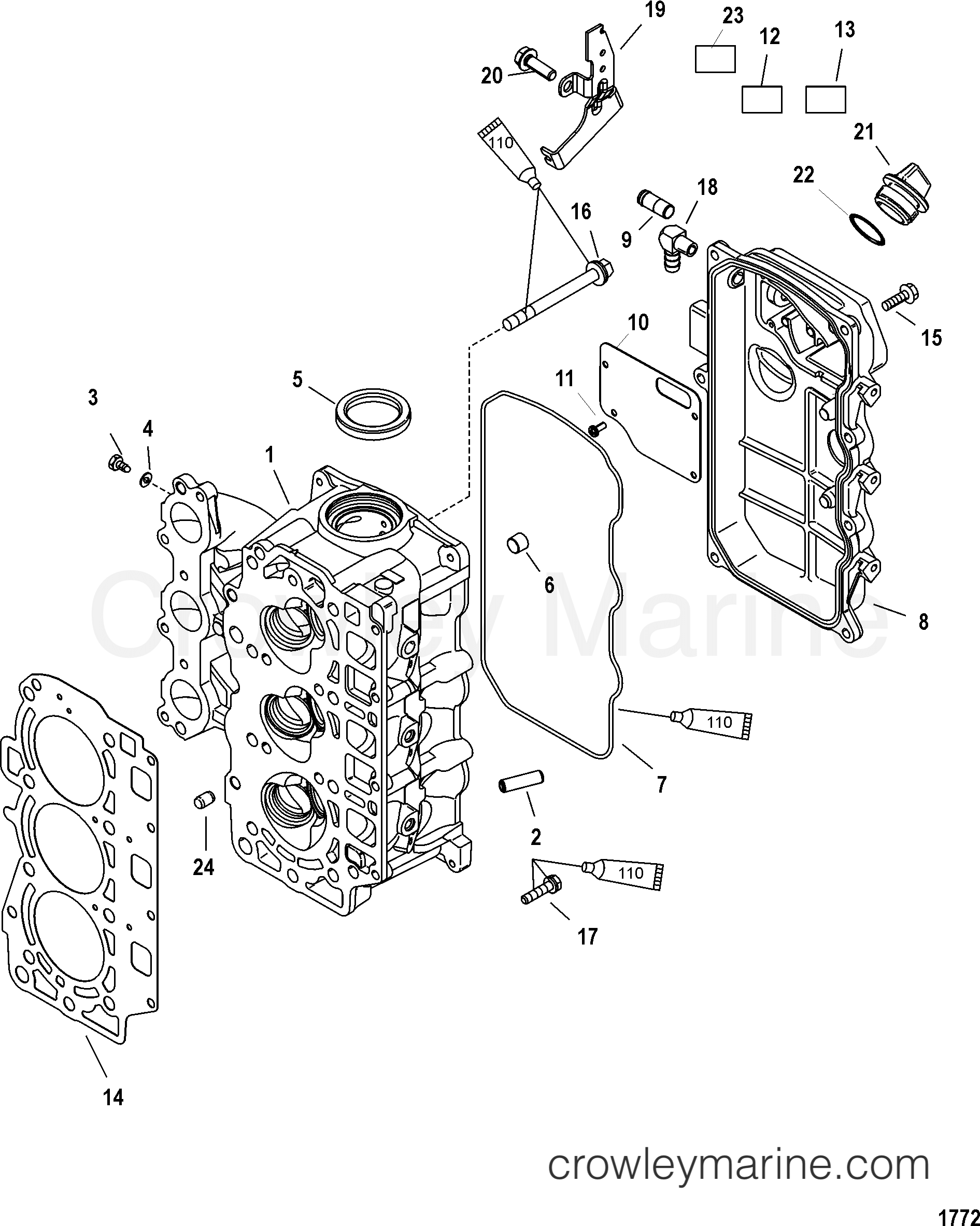 2004 Outboard 30EFI [ELPT 4] - 7A30412RB - CYLINDER HEAD