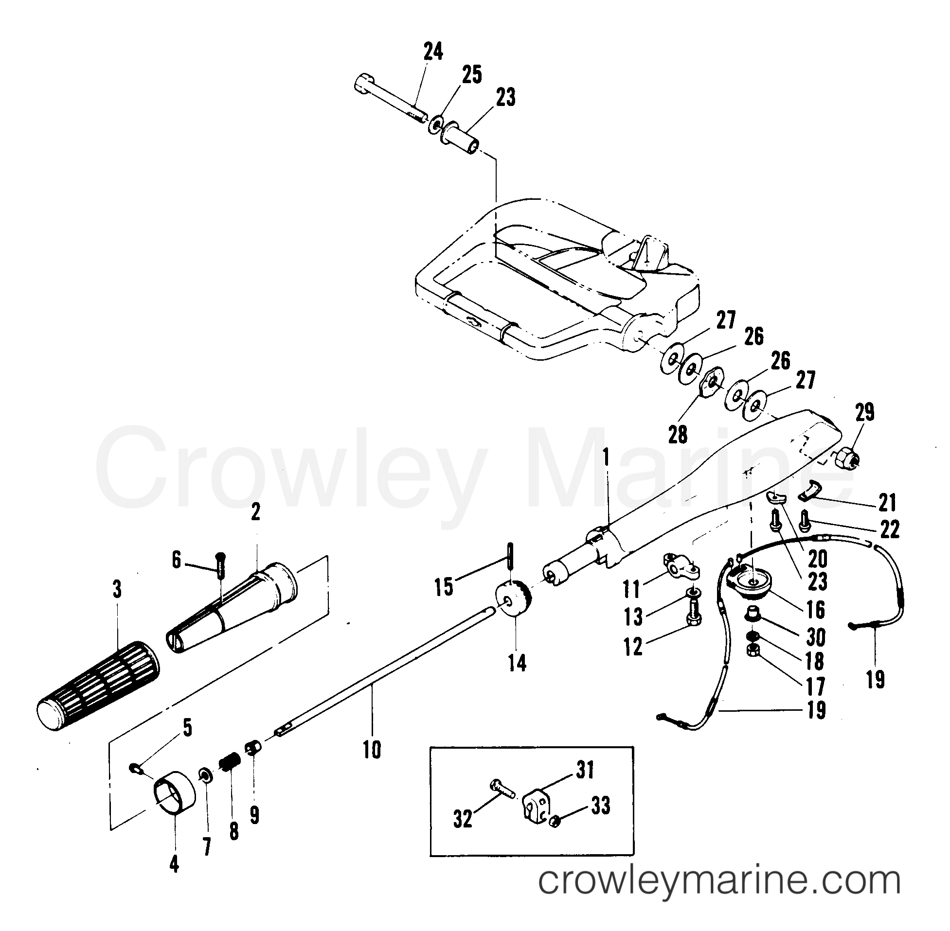 1982 Outboard 40 [M] - 7040202 - STEERING HANDLE