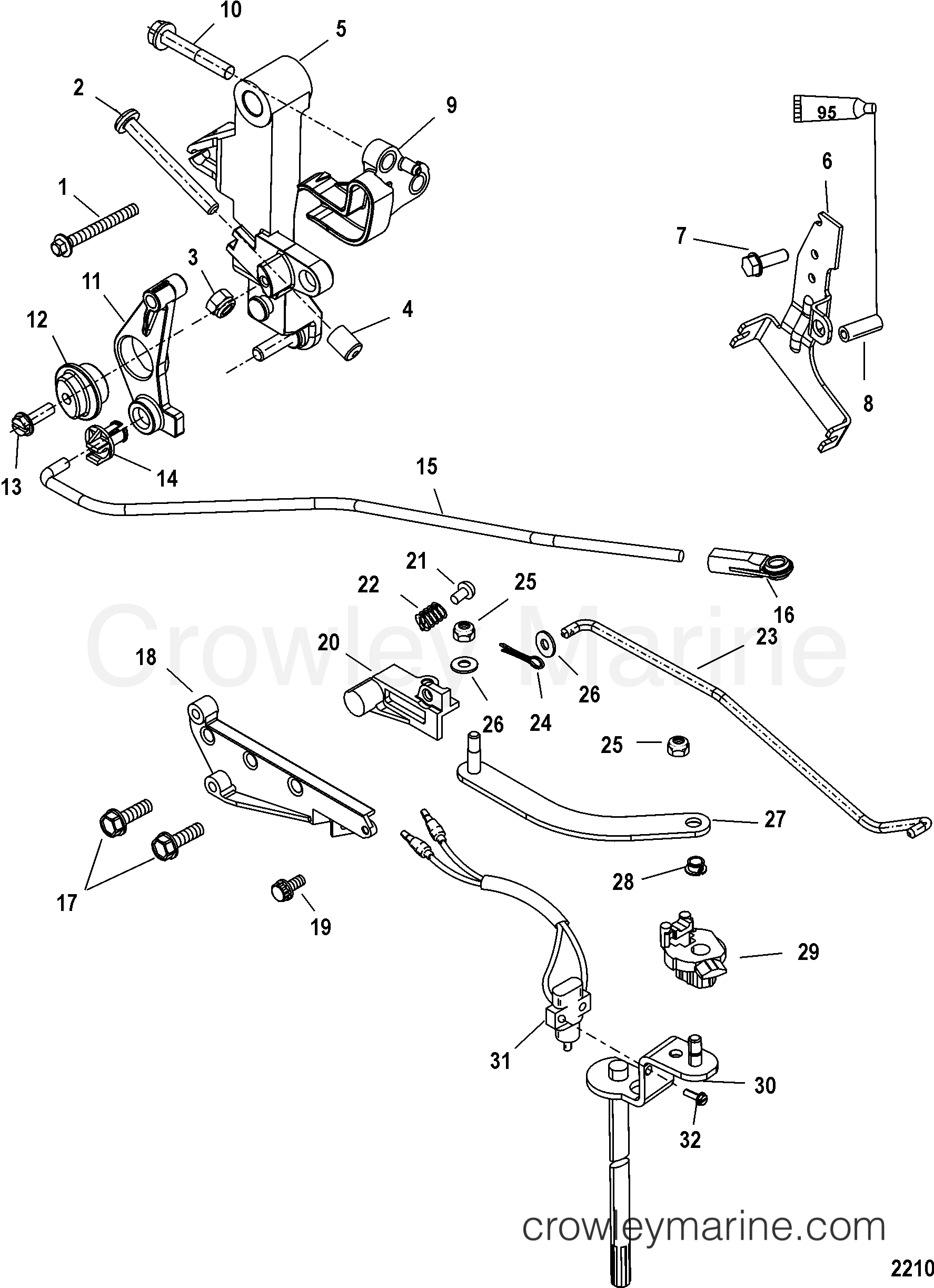 2006 Outboard 60EFI [ELPT 4] - 7E60412UB - LINKAGE(HANDLE)