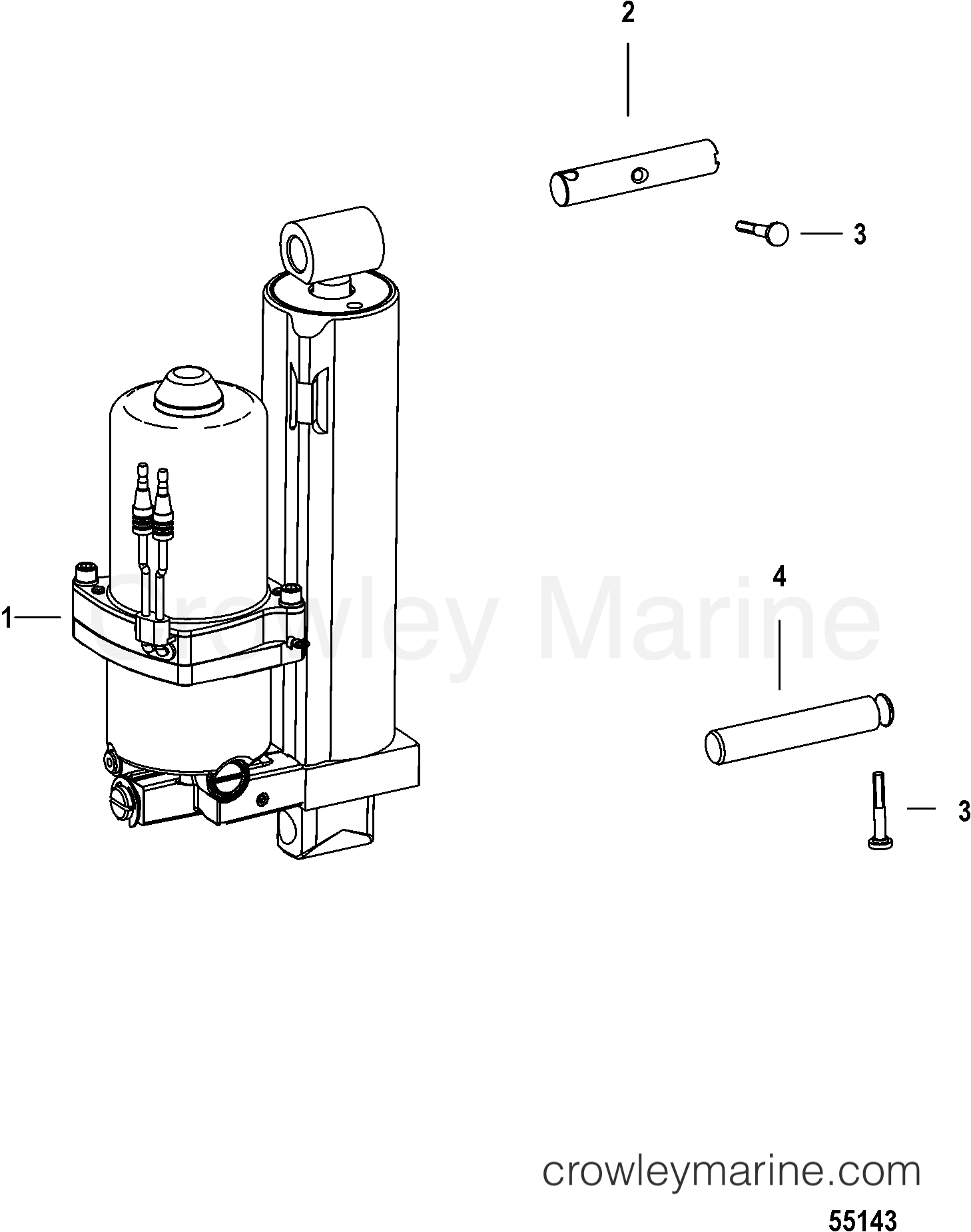 Serial Range Outboard 90 EFI (4-STROKE) - 2B080987 & Up - POWER TRIM ASSEMBLY