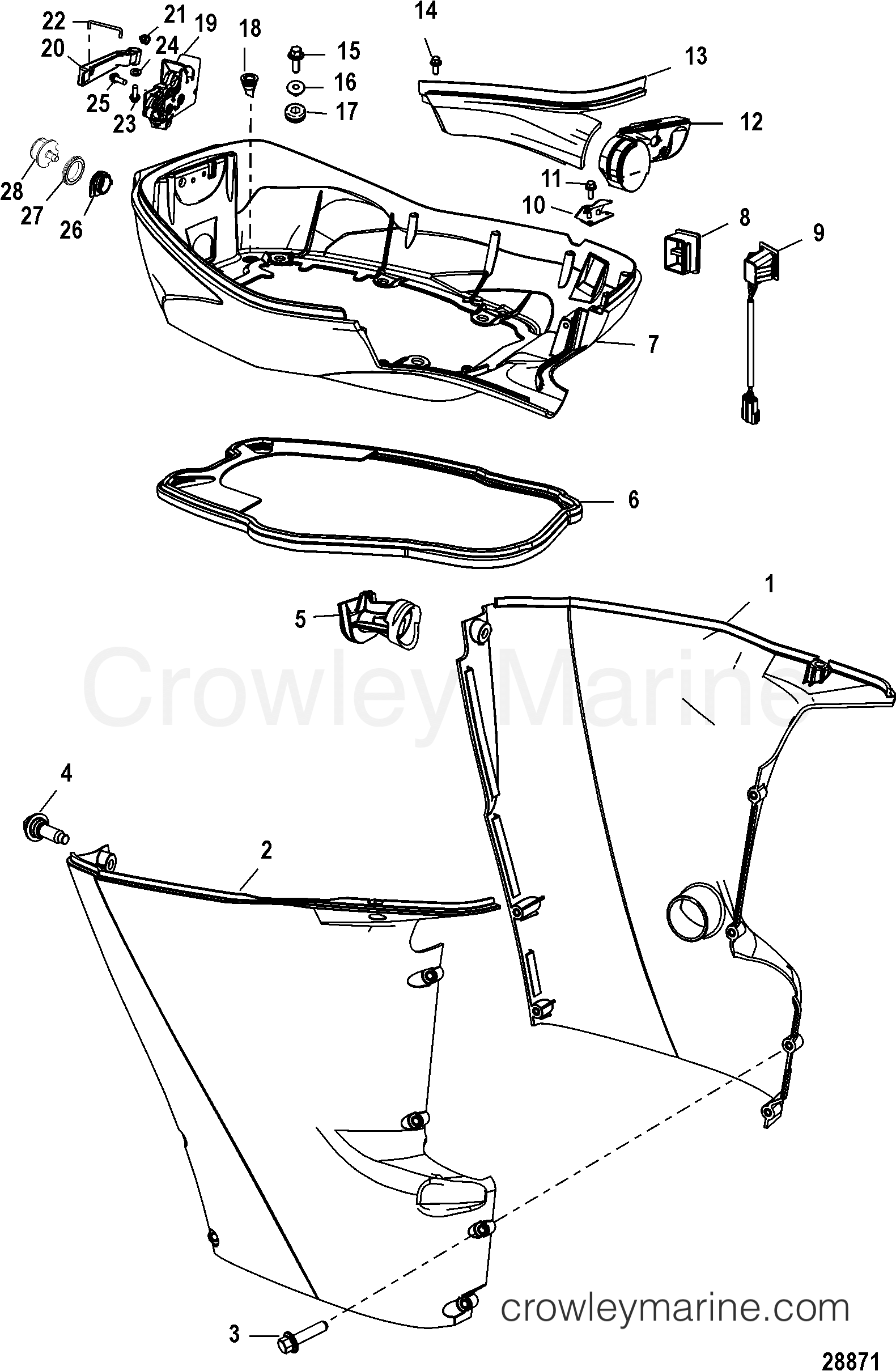 Serial Range Outboard 30 EFI (3 CYL.)(4-STROKE) - 1C109093 & Up - BOTTOM COWL