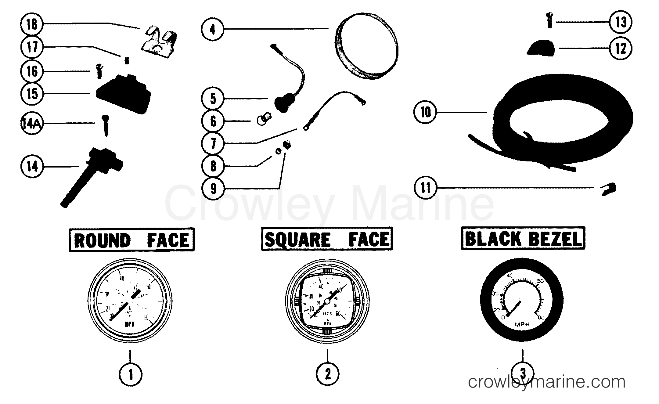 Various Years Rigging Instruments-Gauges and Components - MC INSTRUMENTS (1985 AND BELOW) - SPEEDOMETER