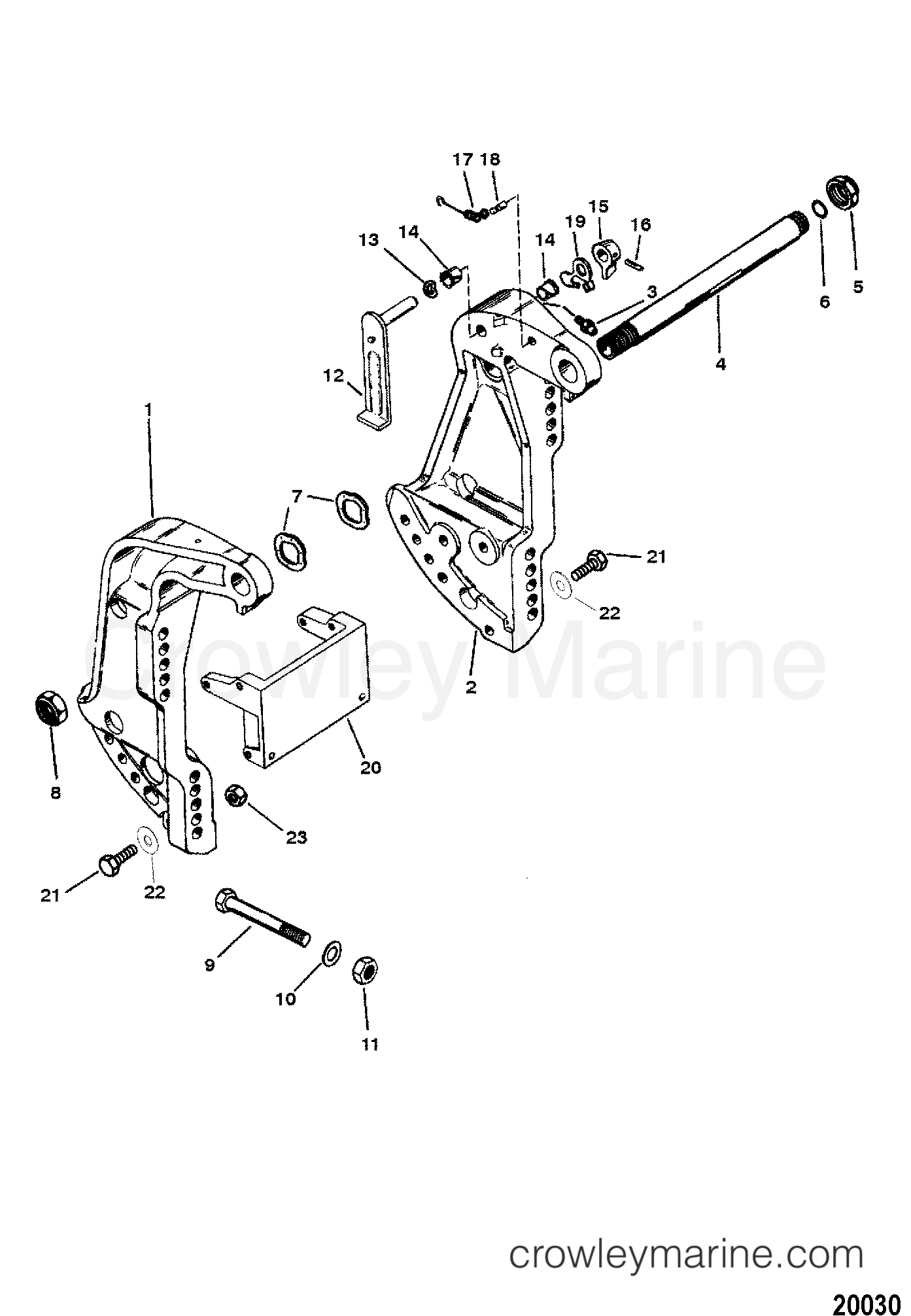 1996 Outboard 120 - H120412SD [ELPT] - TRANSOM BRACKET