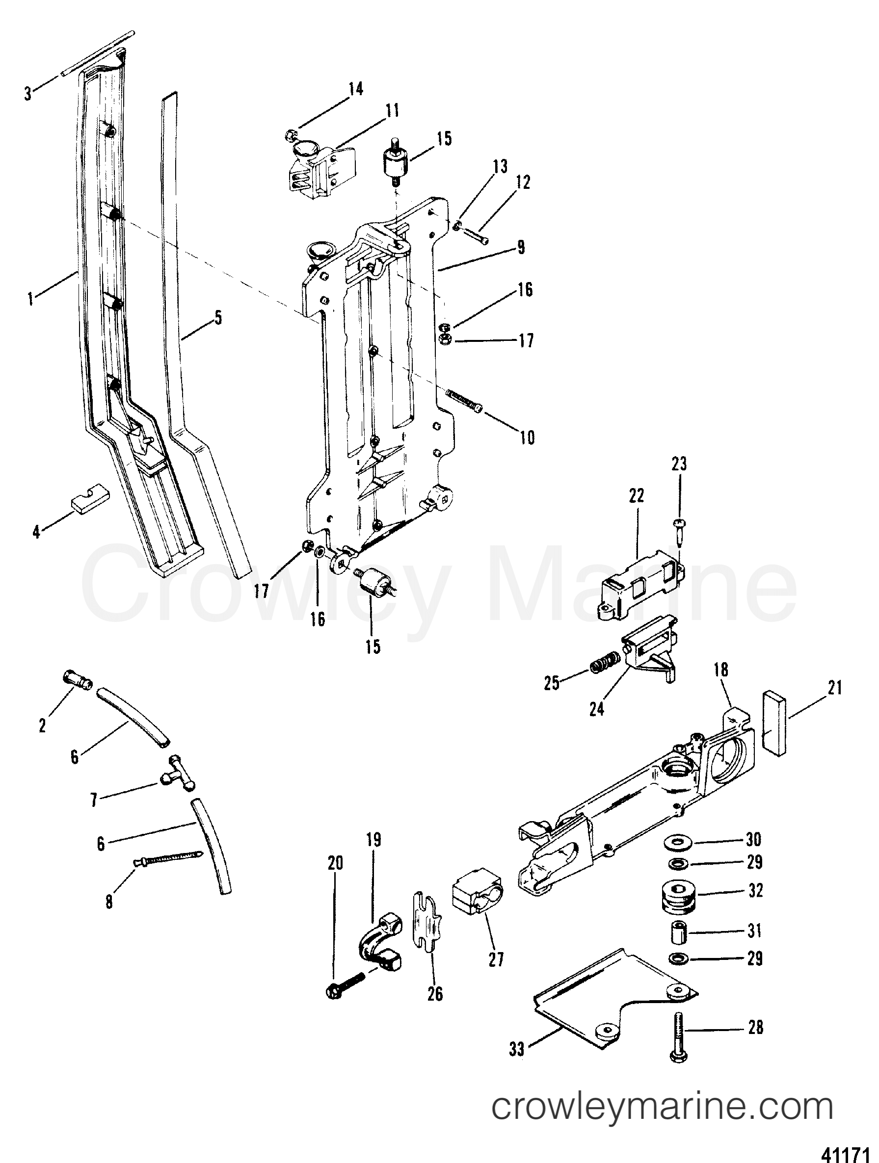 1988 Outboard 220XRI [L] - 7220412ND - COWL MOUNTING BRACKET