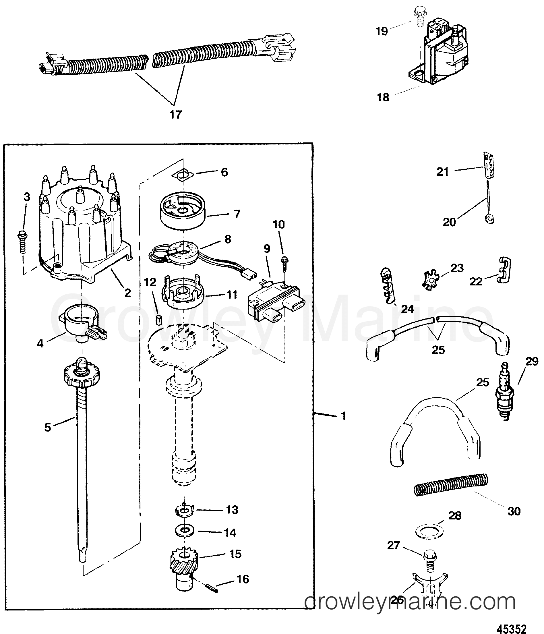 1997 Inboard Engine 5.7L [EFI] - 357P4B4KS - DISTRIBUTOR AND IGNITION COMPONENTS