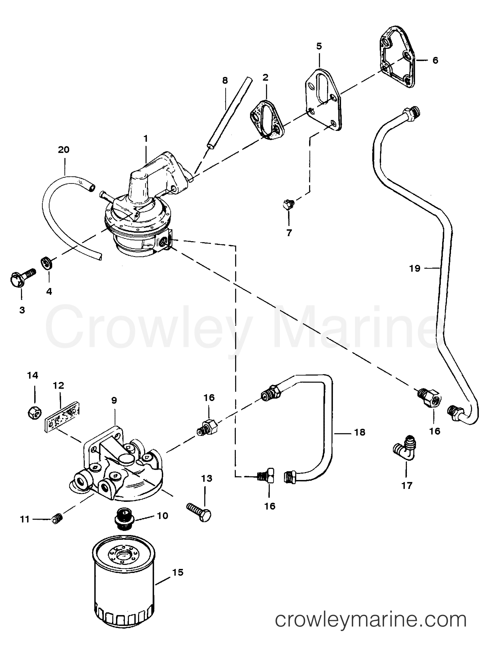 FUEL PUMP AND FUEL FILTER 1993 Inboard Engine 5.7L 35711343S