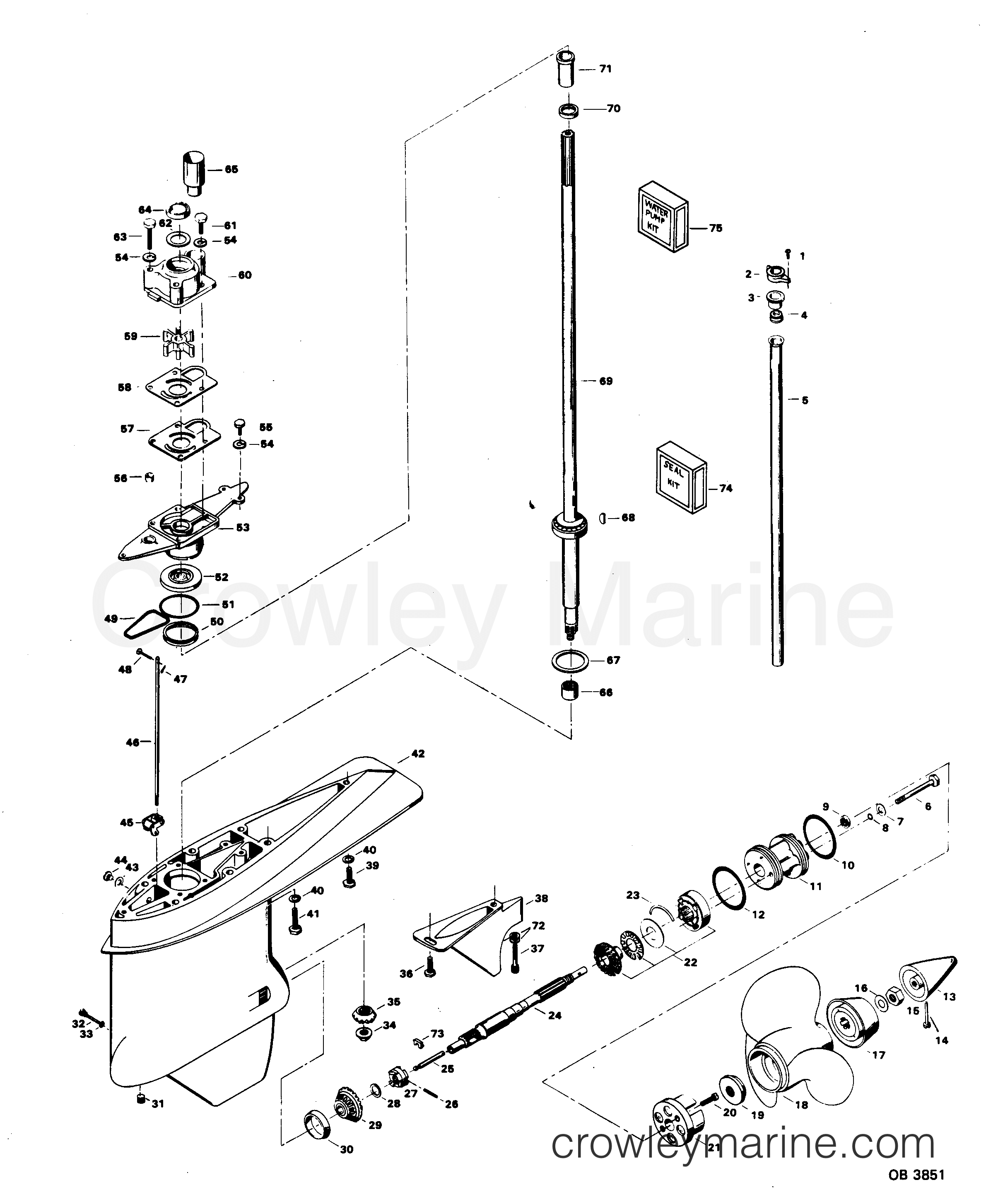 1983 Outboard 85 - 856B2K - GEAR HOUSING