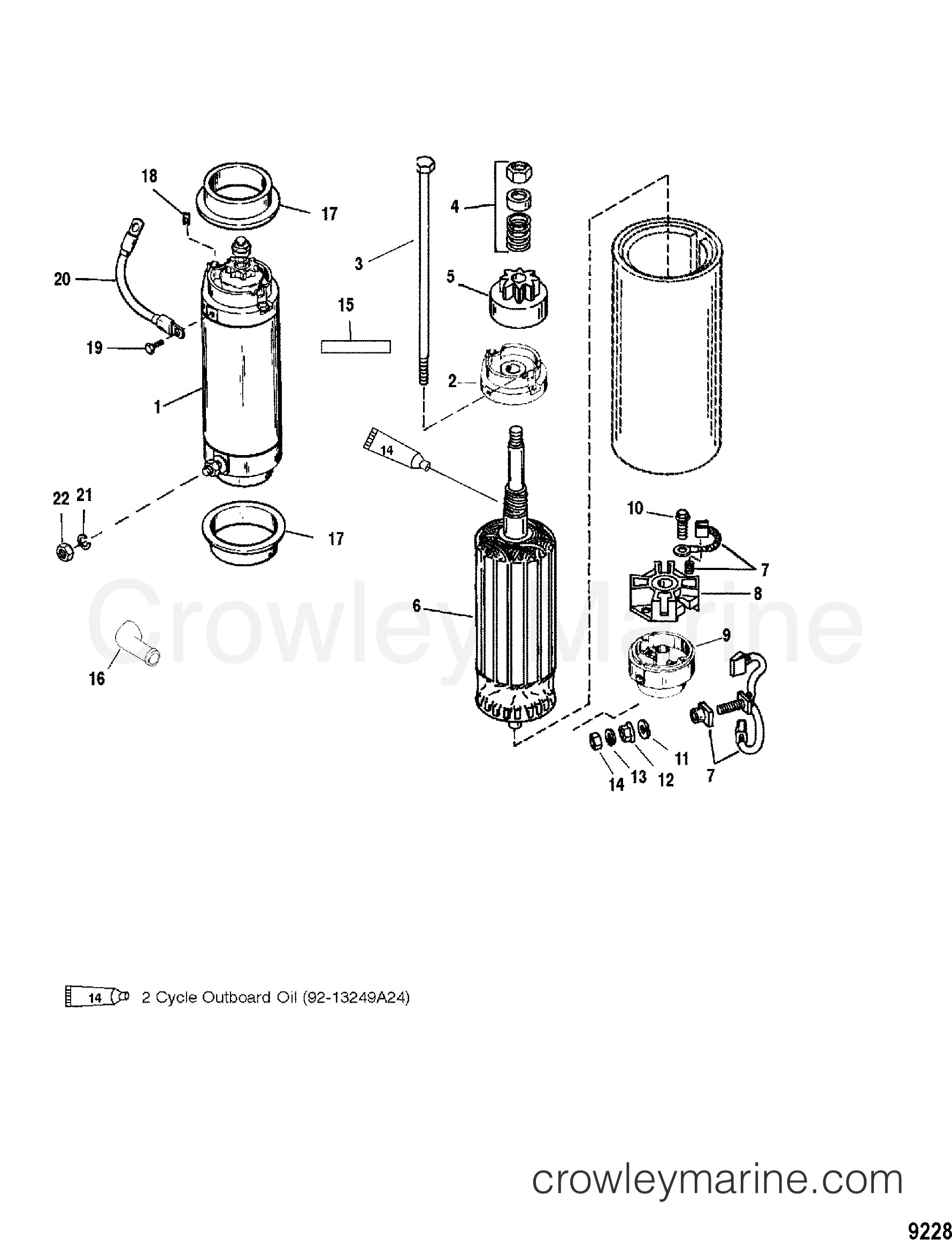 2000 Outboard 115DFI [EXLPTO] - 7115483JD - STARTER MOTOR